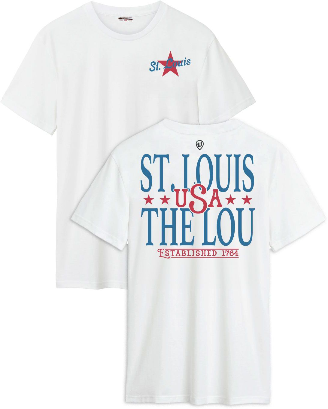 Where I'm From Adult St. Louis White 2026 Americana 2 Hit T-Shirt