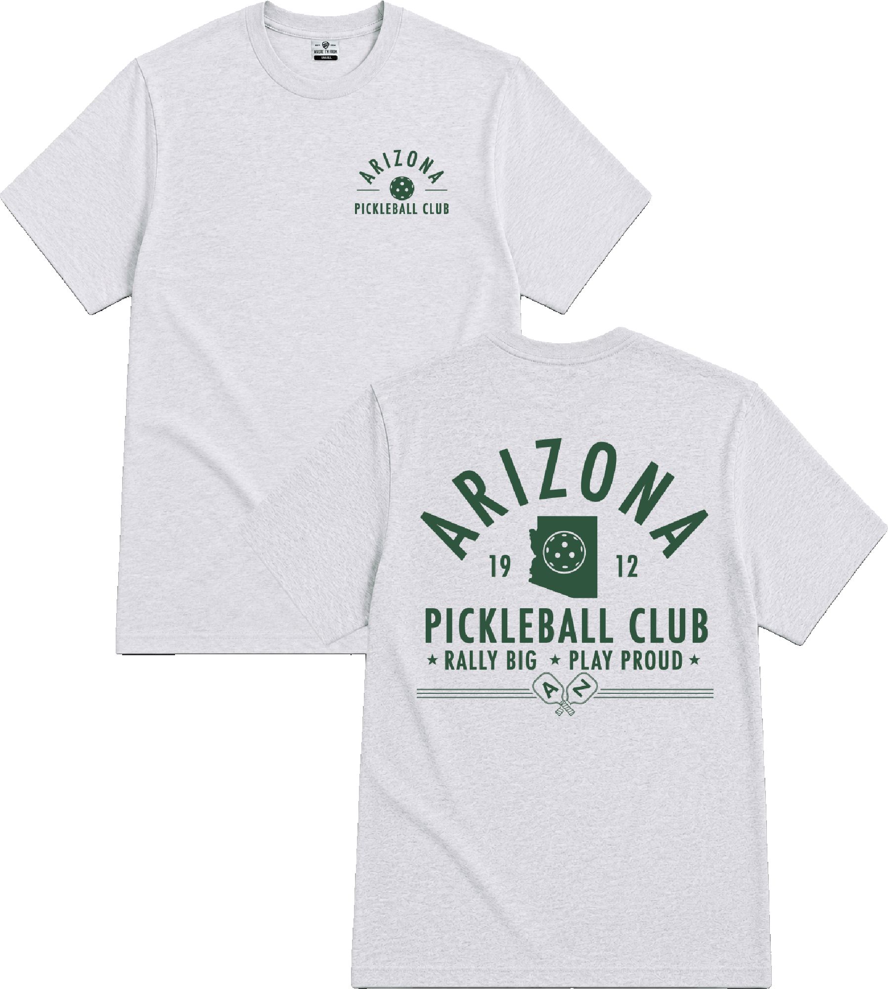 Where I'm From Adult Arizona Pickleball T-Shirt, Men's