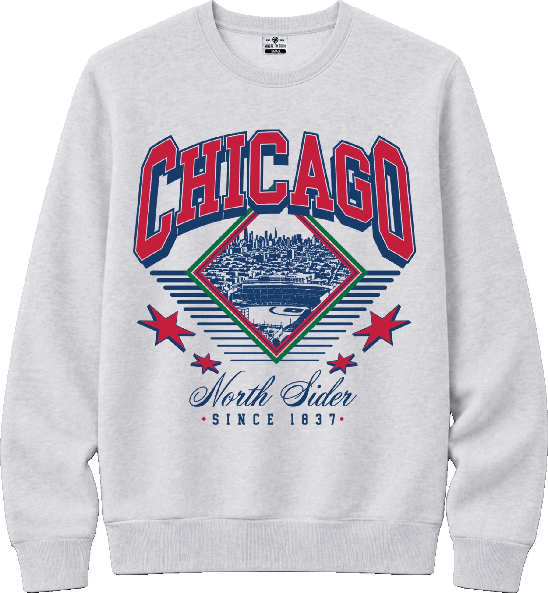 Where I'm From Adult Chicago Baseball Crewneck Sweatshirt