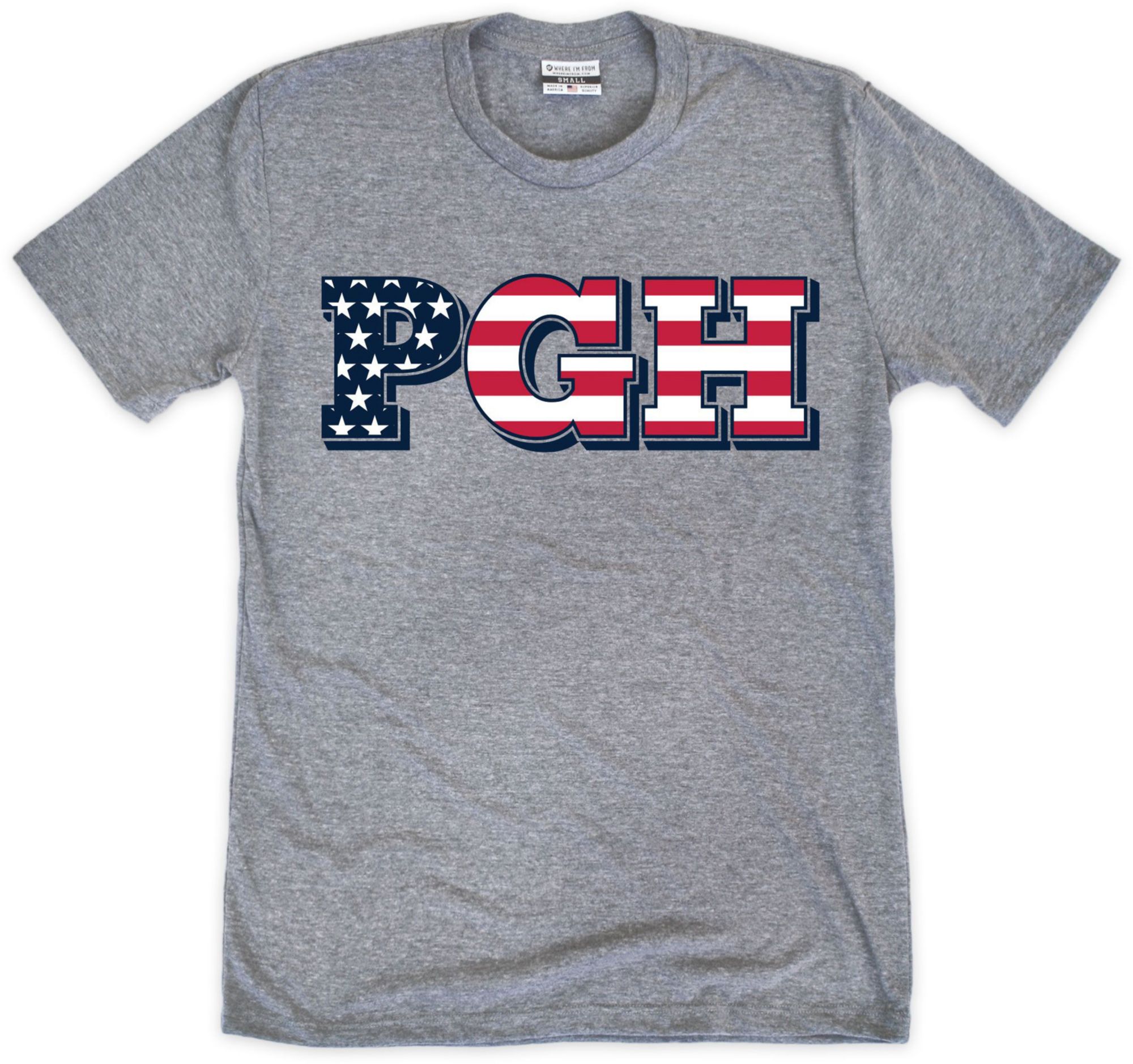 Where I'm From Adult Pittsburgh Gray Striped T-Shirt