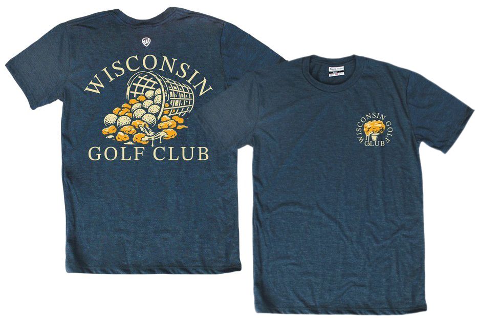 Where I'm From Adult Wisconsin Navy Golf Club T-Shirt