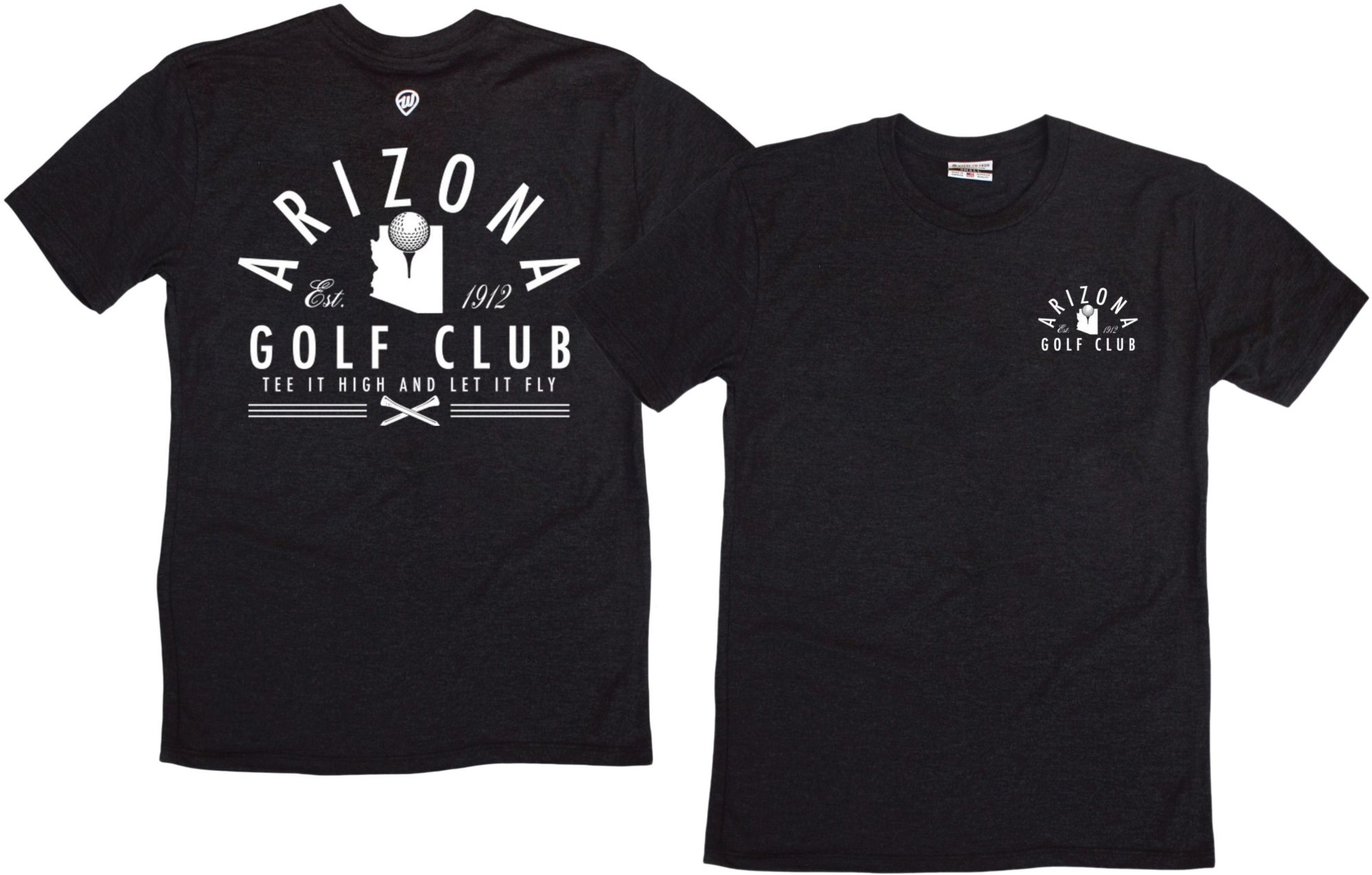 Where I'm From Adult Arizona Black 2 Hit Golf T-Shirt