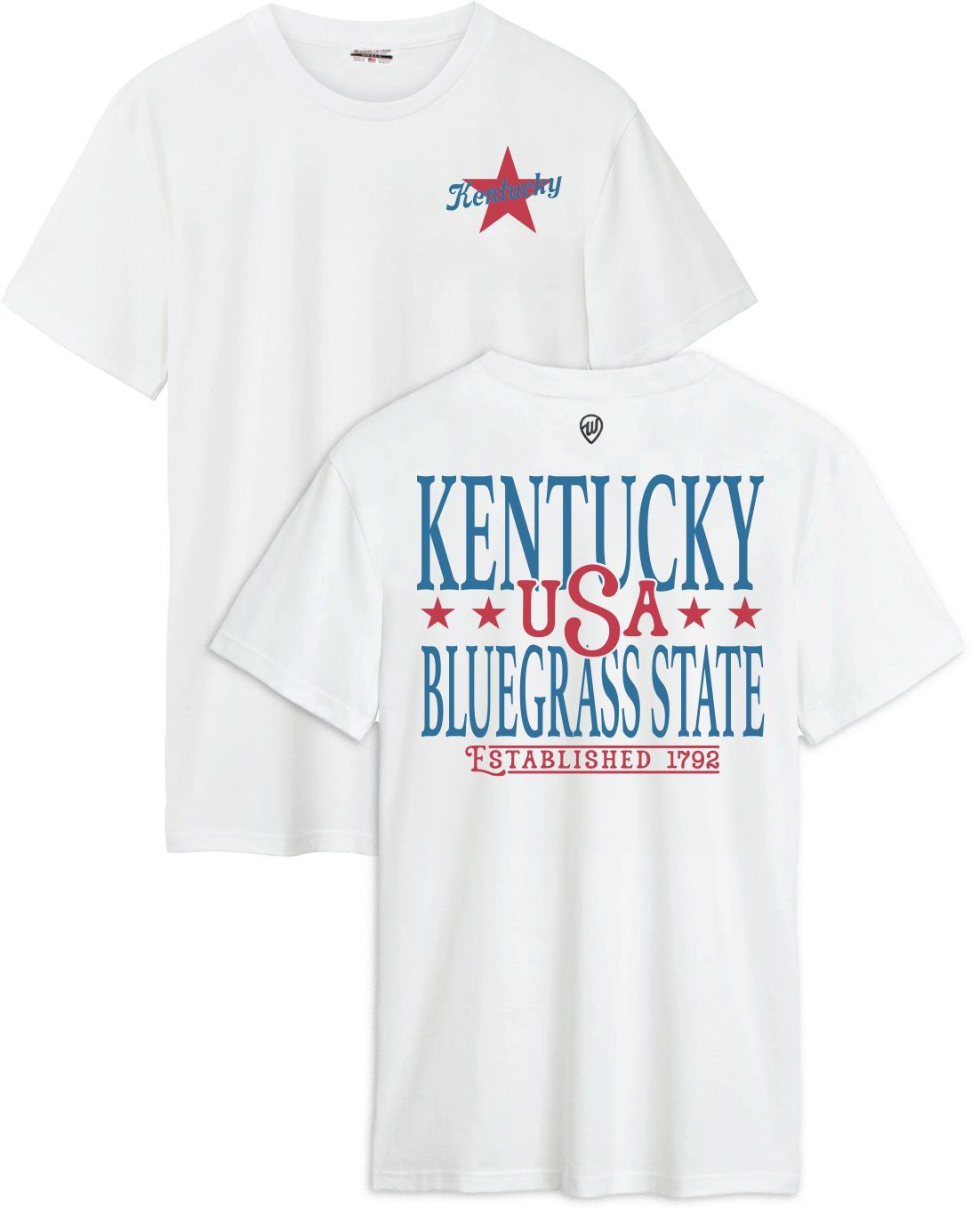Where I'm From Adult Kentucky White 2026 Americana 2 Hit T-Shirt