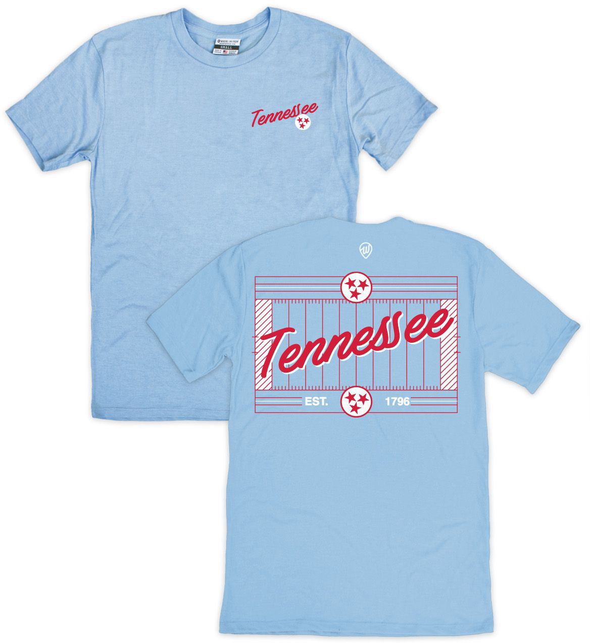 Where I'm From Adult Tennessee Field 2 Hit T-Shirt