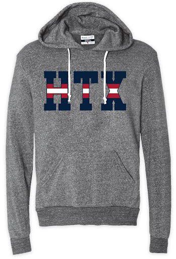 Where I'm From Adult Houston Texas Football Striped Hoodie