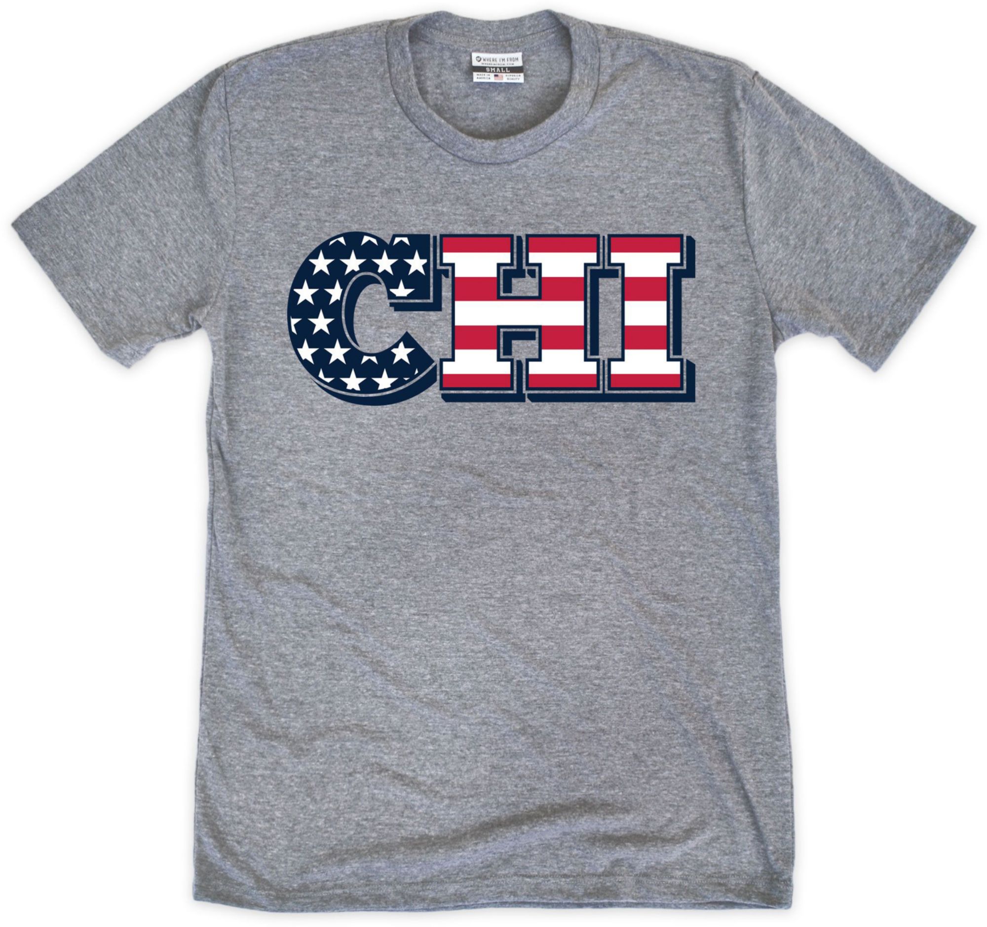 Where I'm From Adult Chicago Gray Striped T-Shirt