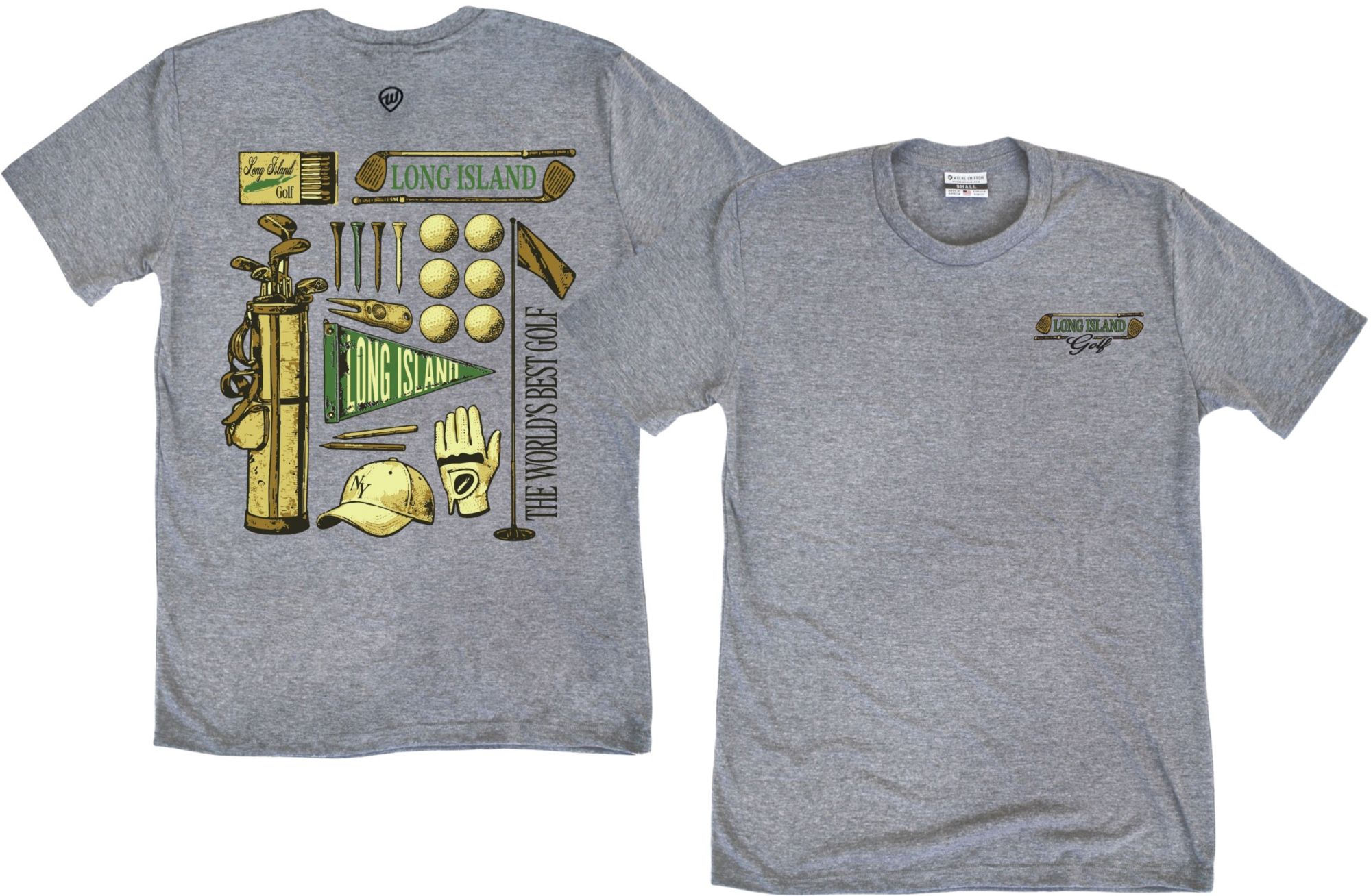 Where I'm From Adult Long Island Oatmeal Golf Icons T-Shirt