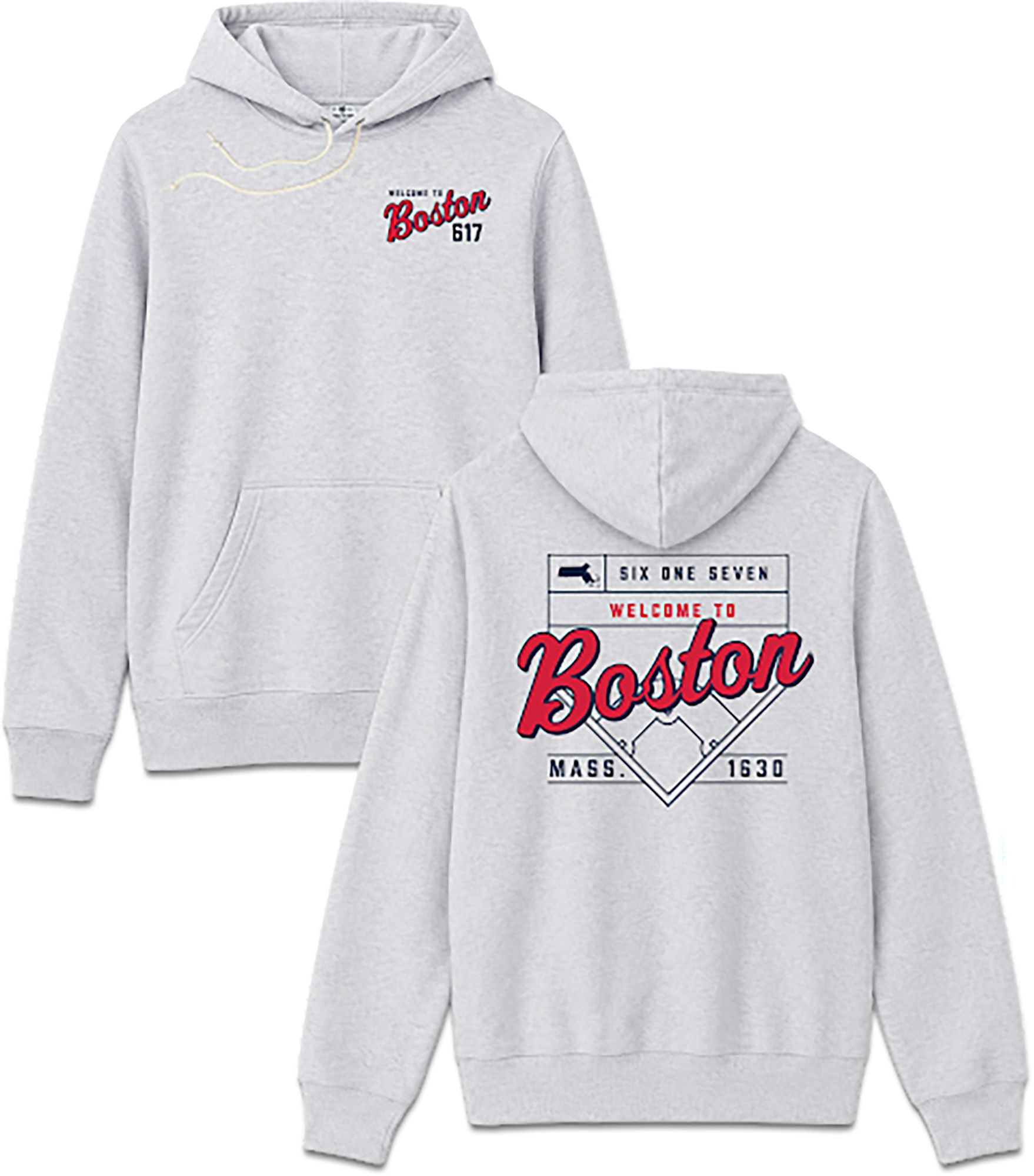 Where I'm From Adult Boston Baseball 2 Hit Hoodie, Women's
