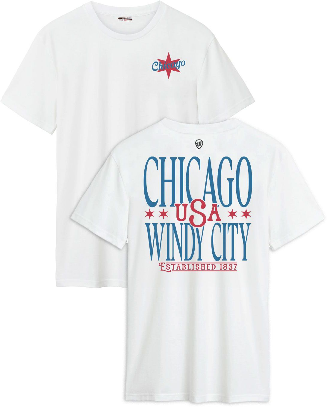 Where I'm From Adult Chicago White 2026 Americana 2 Hit T-Shirt