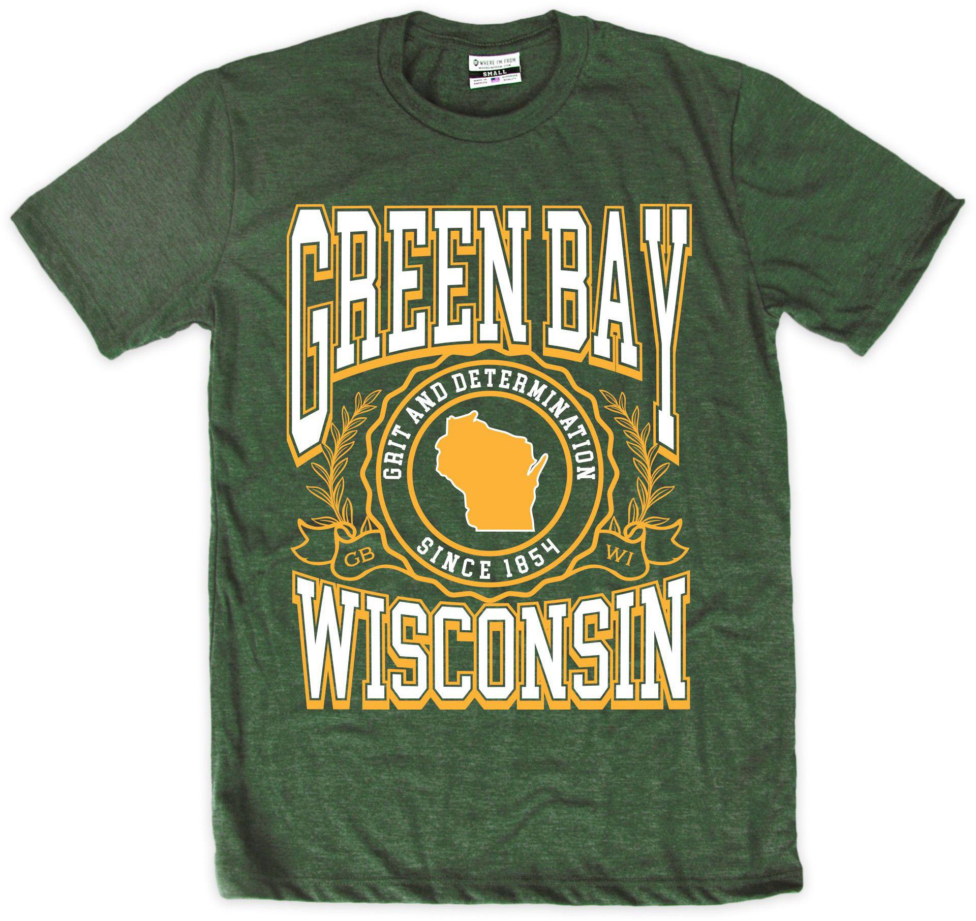 Where I'm From Adult Green Bay Green Graphic T-Shirt