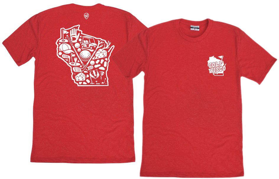 Where I'm From Adult Wisconsin Red State Golf T-Shirt