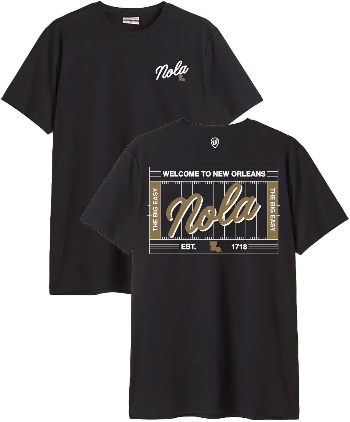 Where I'm From Adult New Orleans Field 2 Hit T-Shirt