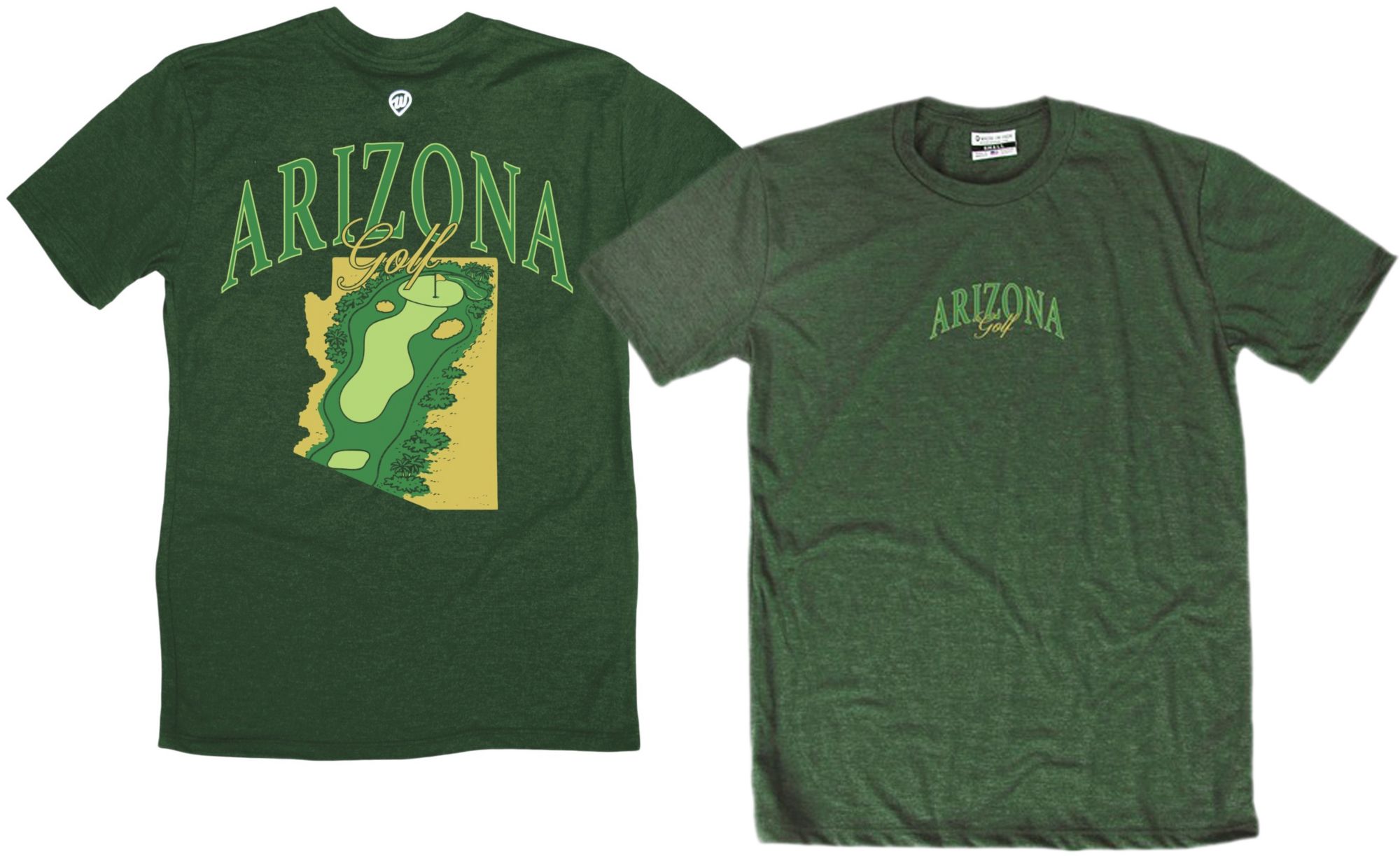 Where I'm From Adult Arizona Green State 2 Hit Golf T-Shirt
