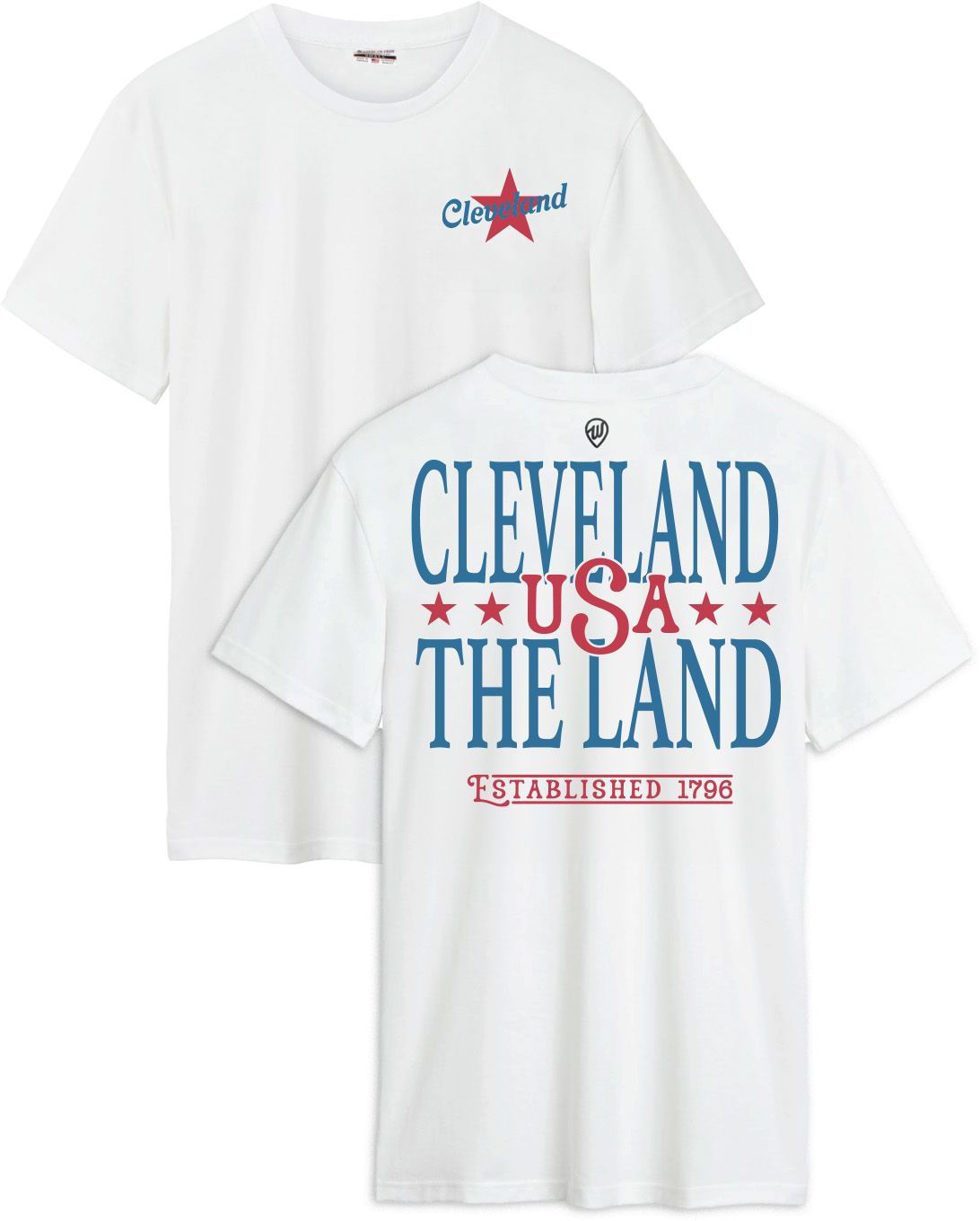 Where I'm From Adult Cleveland White 2026 Americana 2 Hit T-Shirt