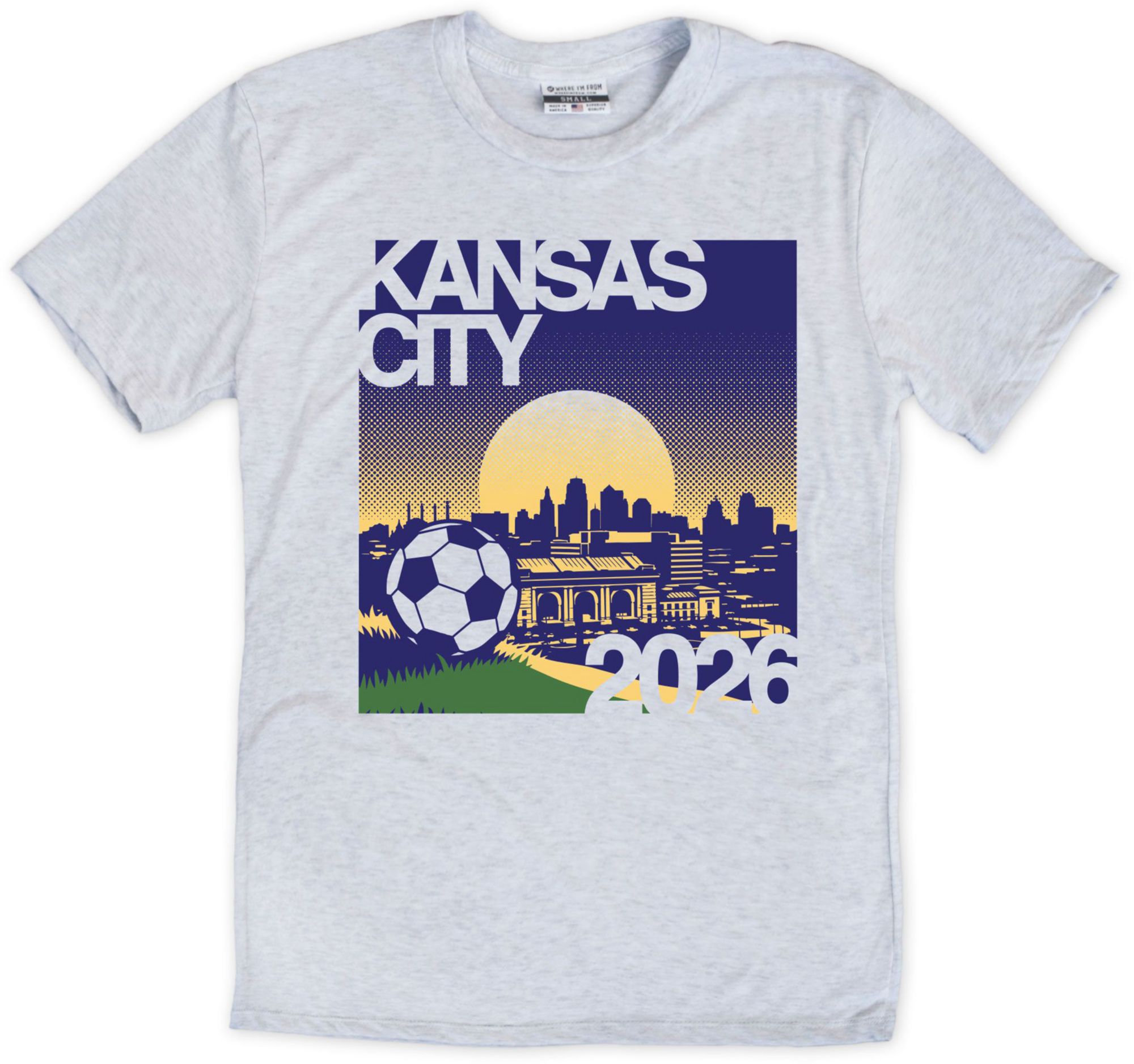 Where I'm From Adult Kansas City Ash Soccer Skyline T-Shirt