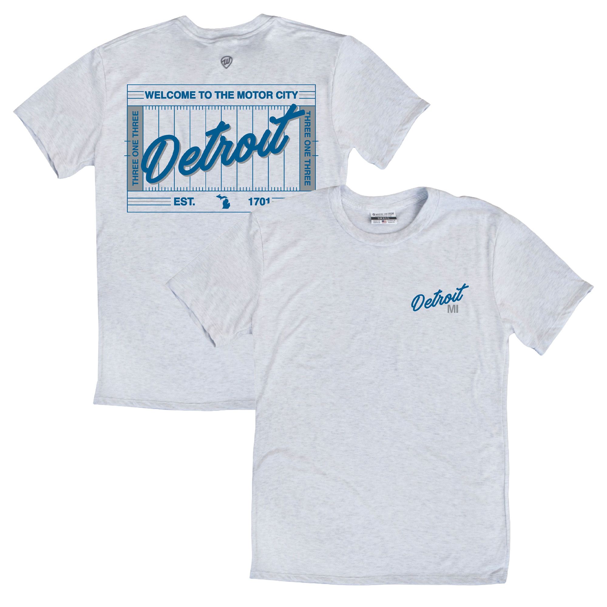 Where I'm From Adult Detroit Field 2 Hit T-Shirt