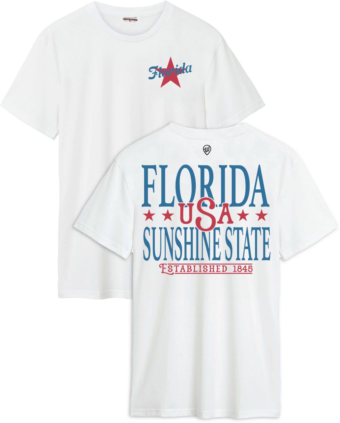 Where I'm From Adult Florida White 2026 Americana 2 Hit T-Shirt
