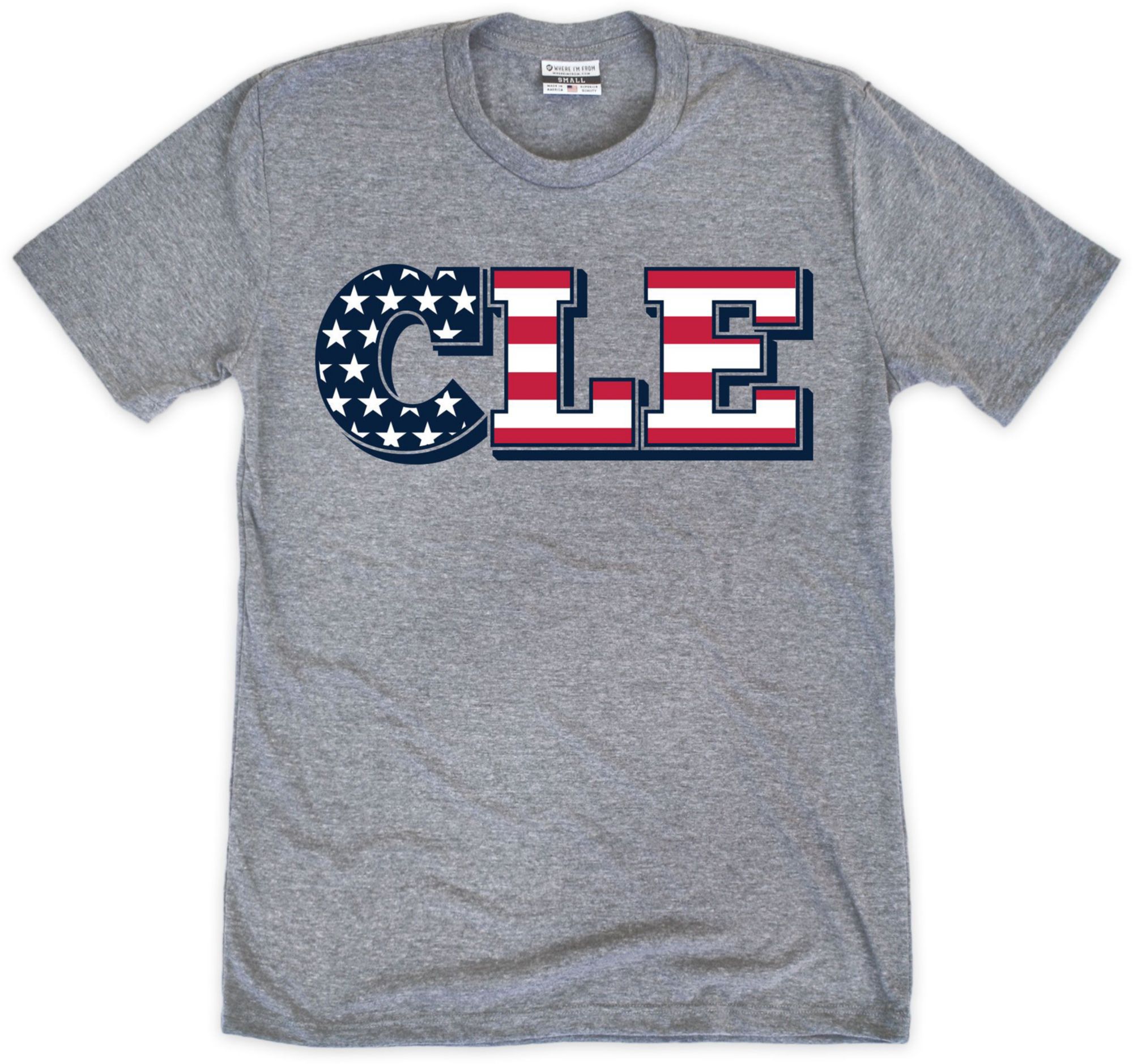 Where I'm From Adult Cleveland Gray Striped T-Shirt
