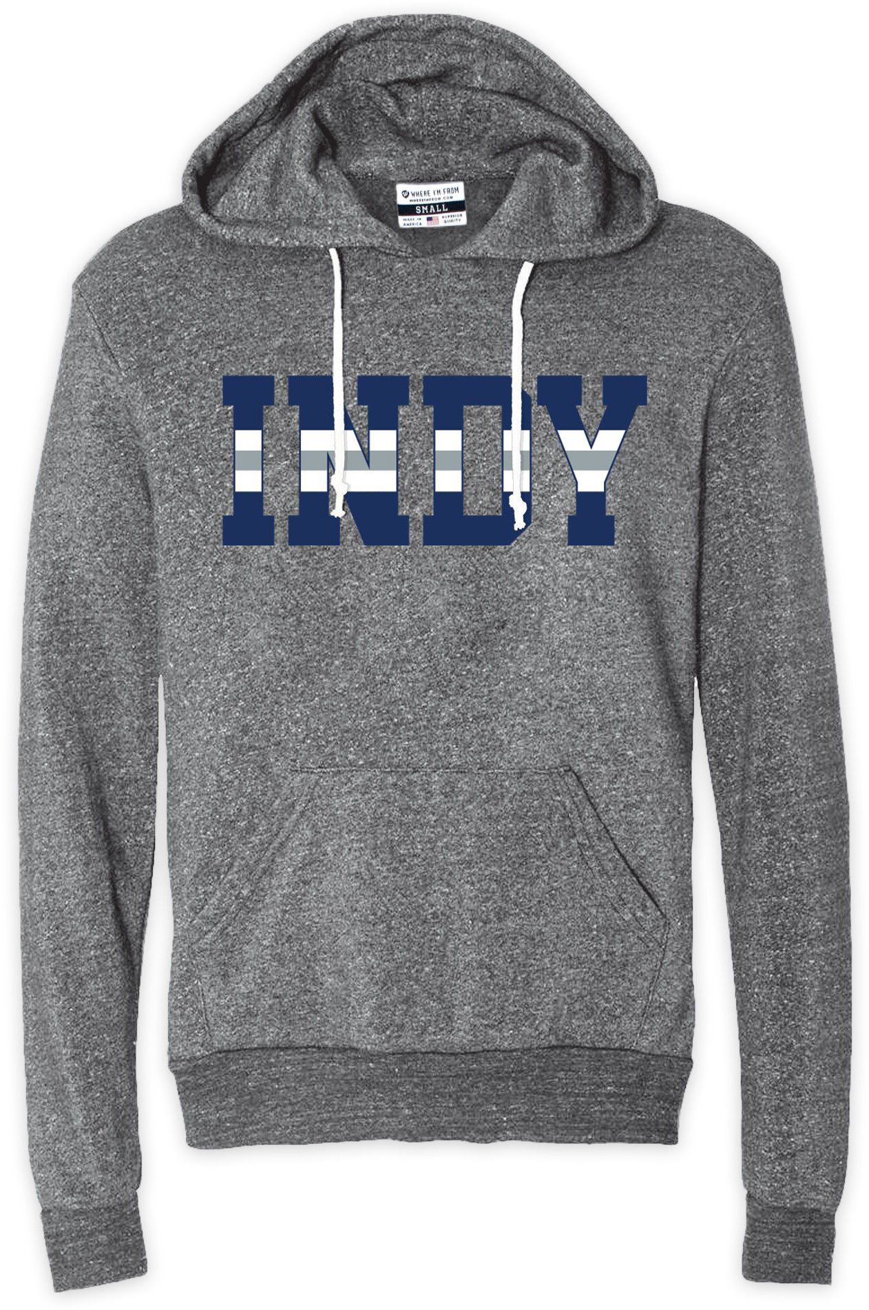 Where I'm From Adult Indiana Stripe Pullover Hoodie