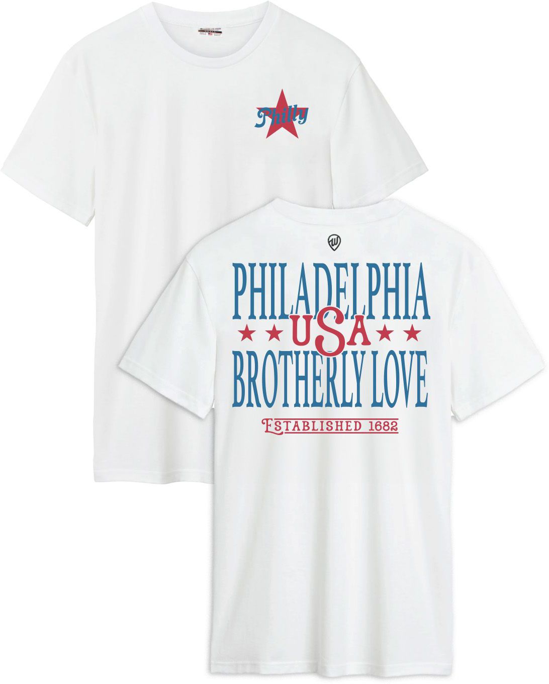 Where I'm From Adult Philadelphia White 2026 Americana 2 Hit T-Shirt