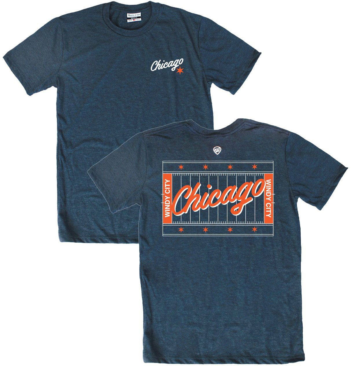 Where I'm From Adult Chicago Navy Field 2 Hit T-Shirt