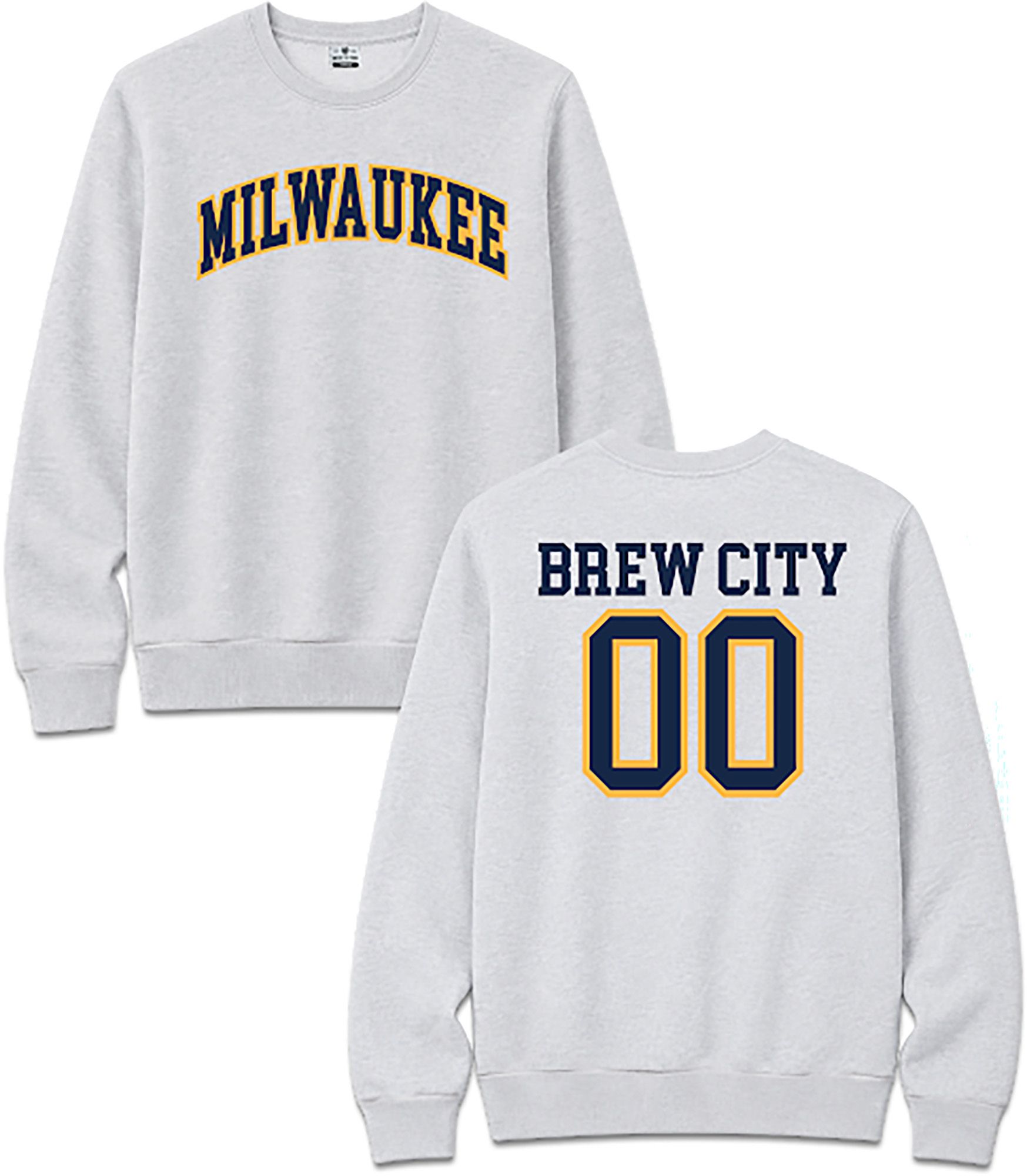 Where I'm From Adult Milwaukee Script Crewneck Sweatshirt, Men's, XXL, Gray