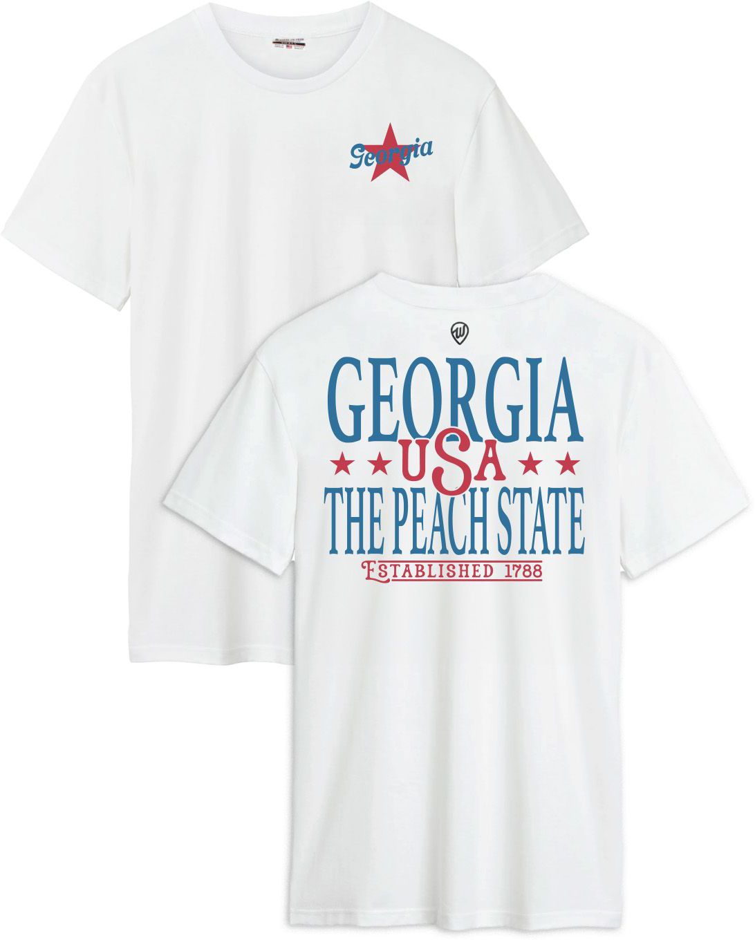 Where I'm From Adult Georgia White 2026 Americana 2 Hit T-Shirt