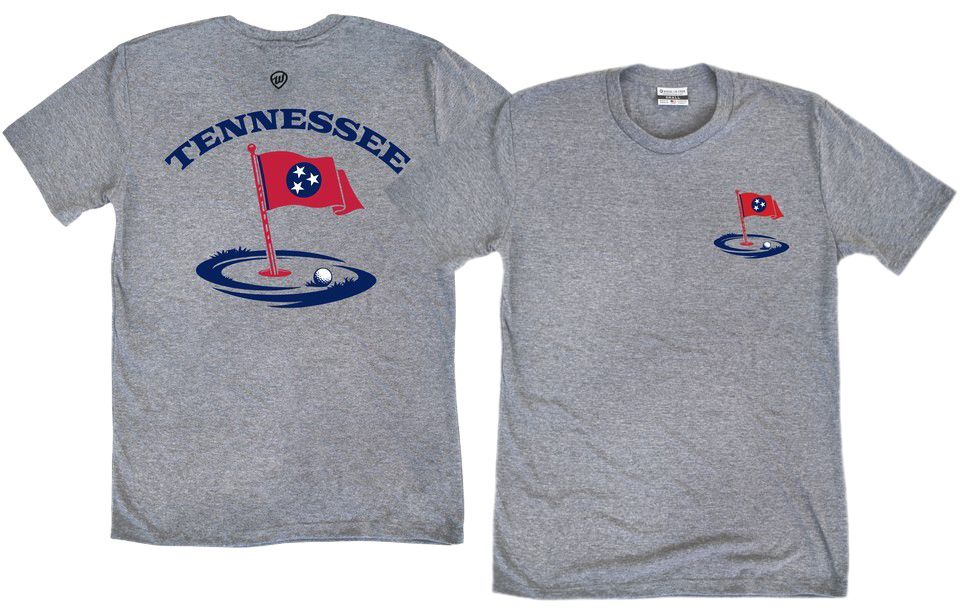 Where I'm From Adult Tennessee Gray Flag Golf T-Shirt