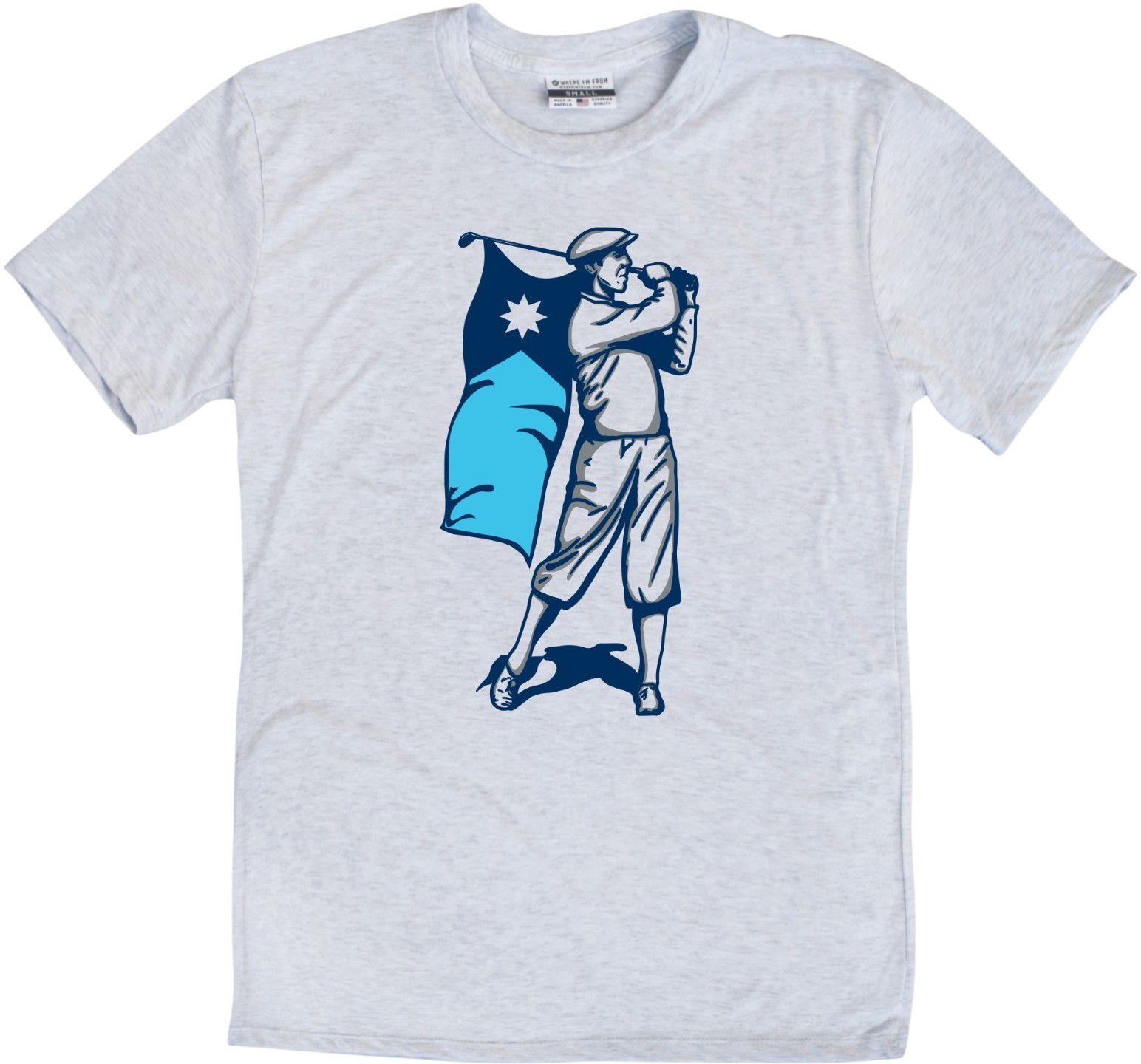 Where I'm From Adult Minnesota Ash Flag Golf T-Shirt