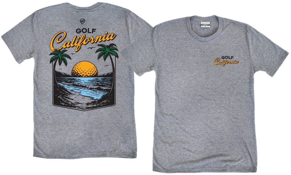 Where I'm From Adult California Gray 2 Hit Golf T-Shirt