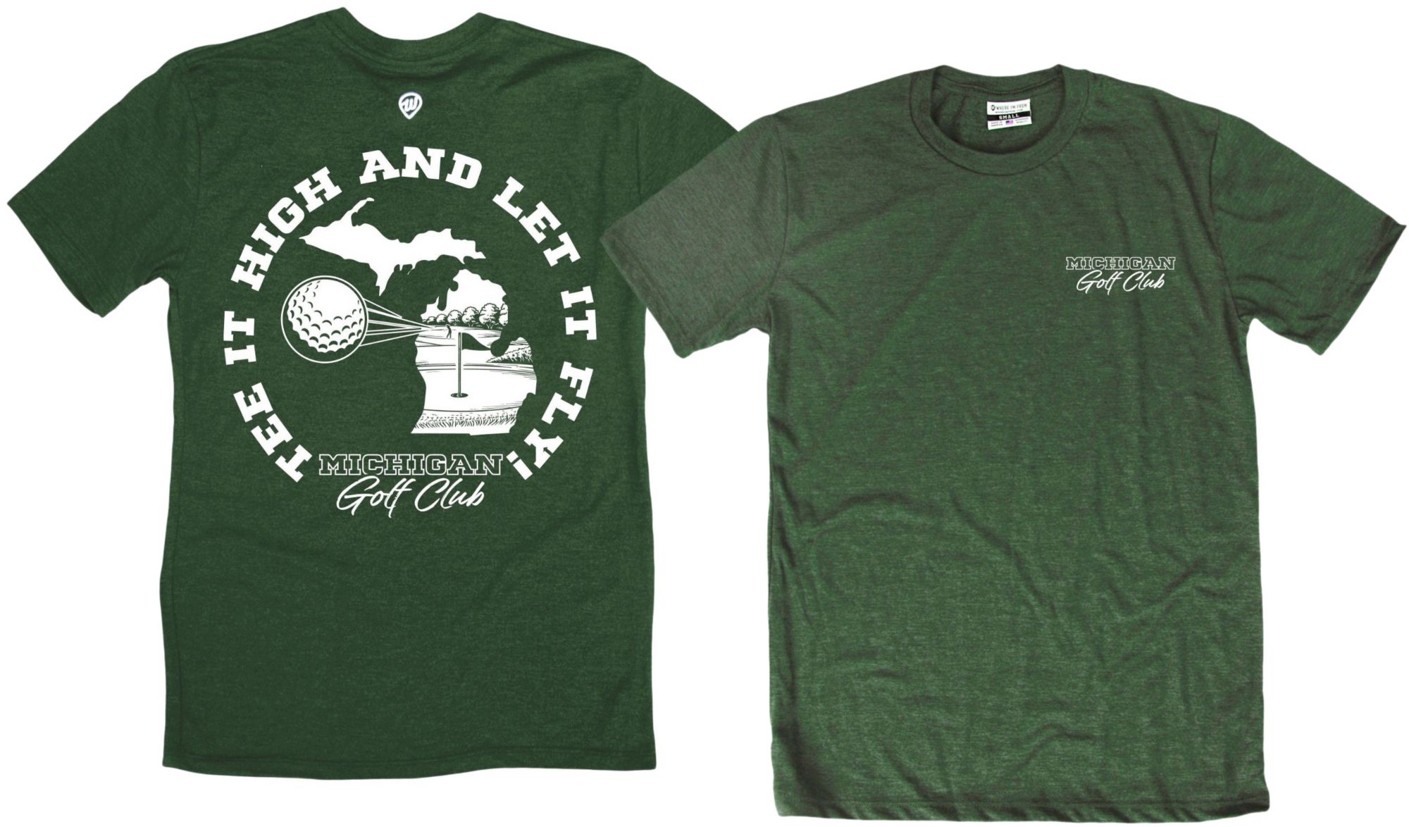 Where I'm From Adult Michigan Green Tee High 2 Hit T-Shirt