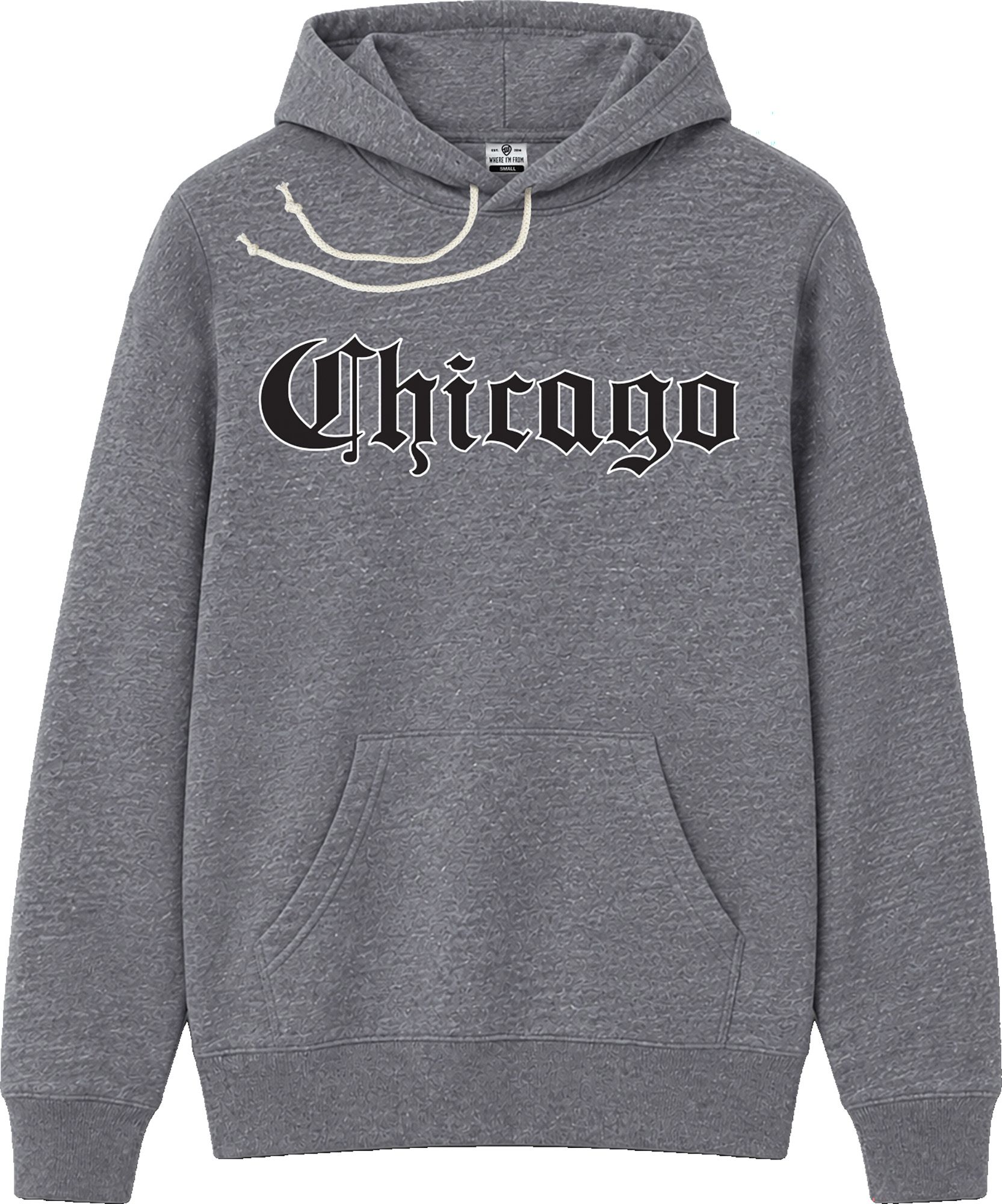 Where I'm From Adult Chicago Baseball Script Hoodie, Women's