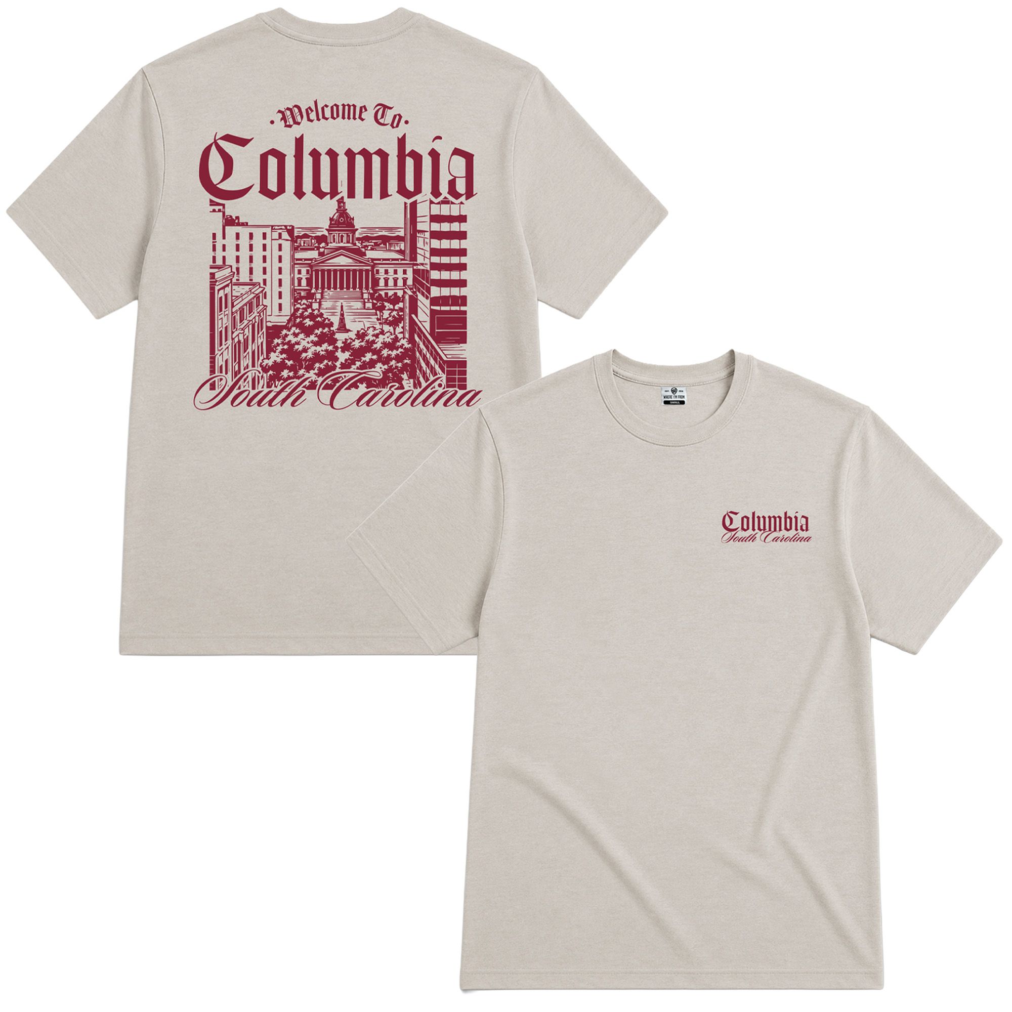 Where I'm From Adult Columbia 2 Hit T-Shirt