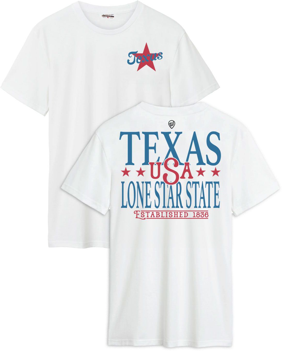 Where I'm From Adult Texas White 2026 Americana 2 Hit T-Shirt