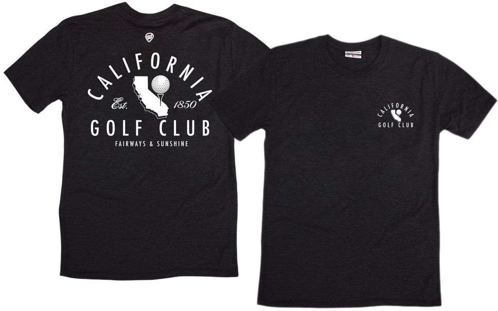 Where I'm From Adult California Black Golf Club 2 Hit T-Shirt