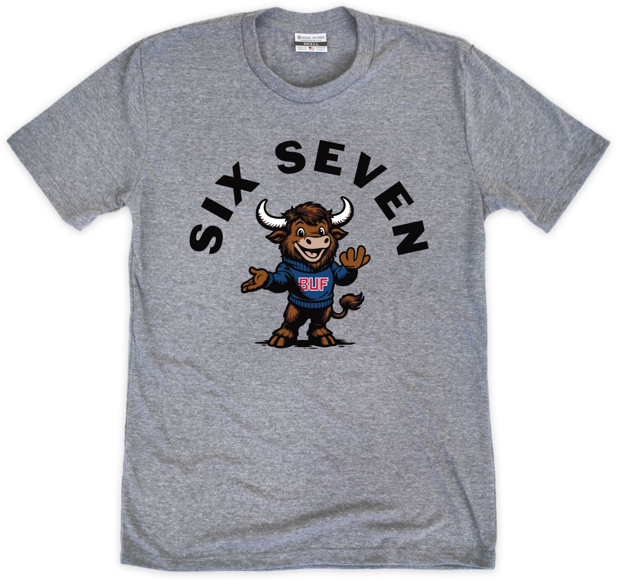 Where I'm From Adult Buffalo Gray Six Seven T-Shirt