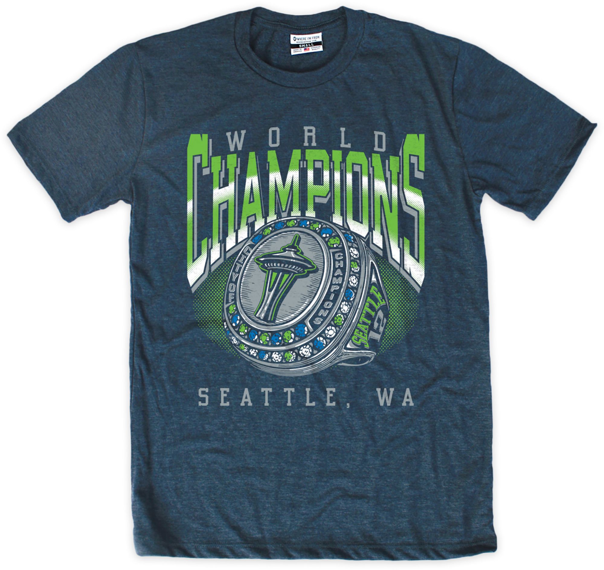 Where I'm From Adult Seattle Seahawks Rings T-Shirt
