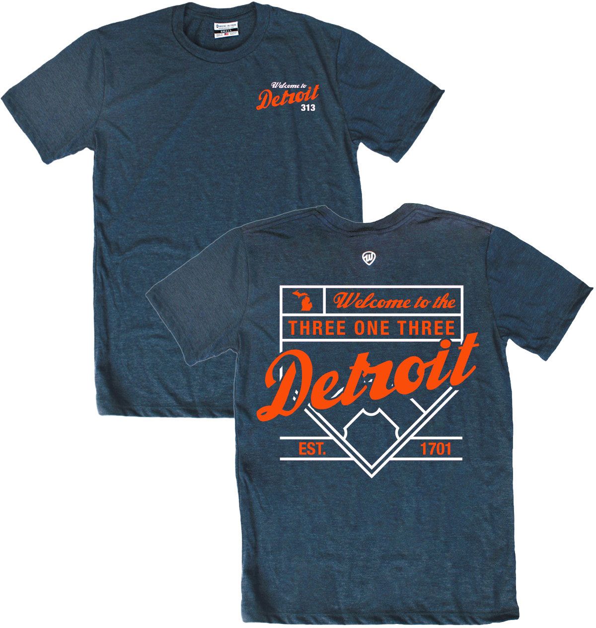 Where I'm From Adult Detroit Navy Baseball T-Shirt