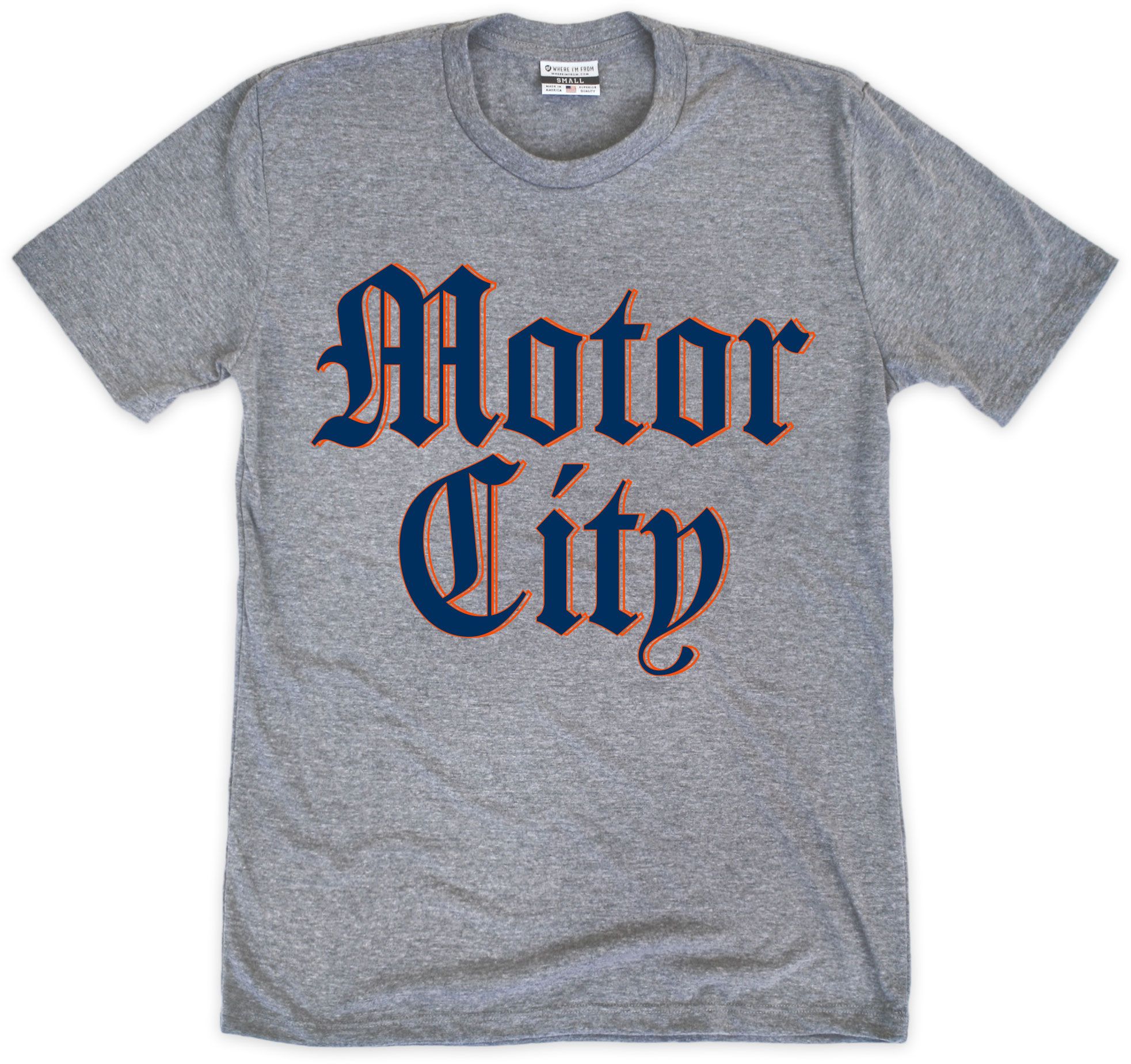 Where I'm From Adult Detroit Gray City Baseball T-Shirt