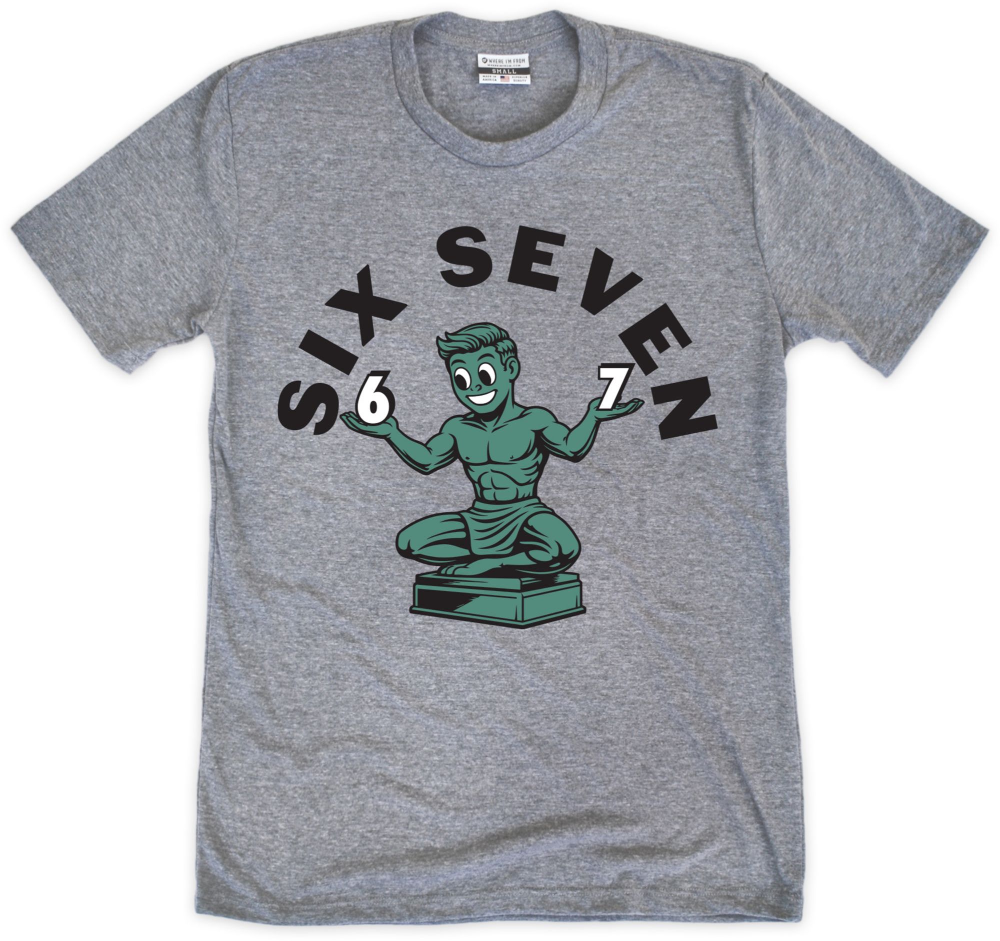 Where I'm From Adult Detroit Gray Six Seven T-Shirt