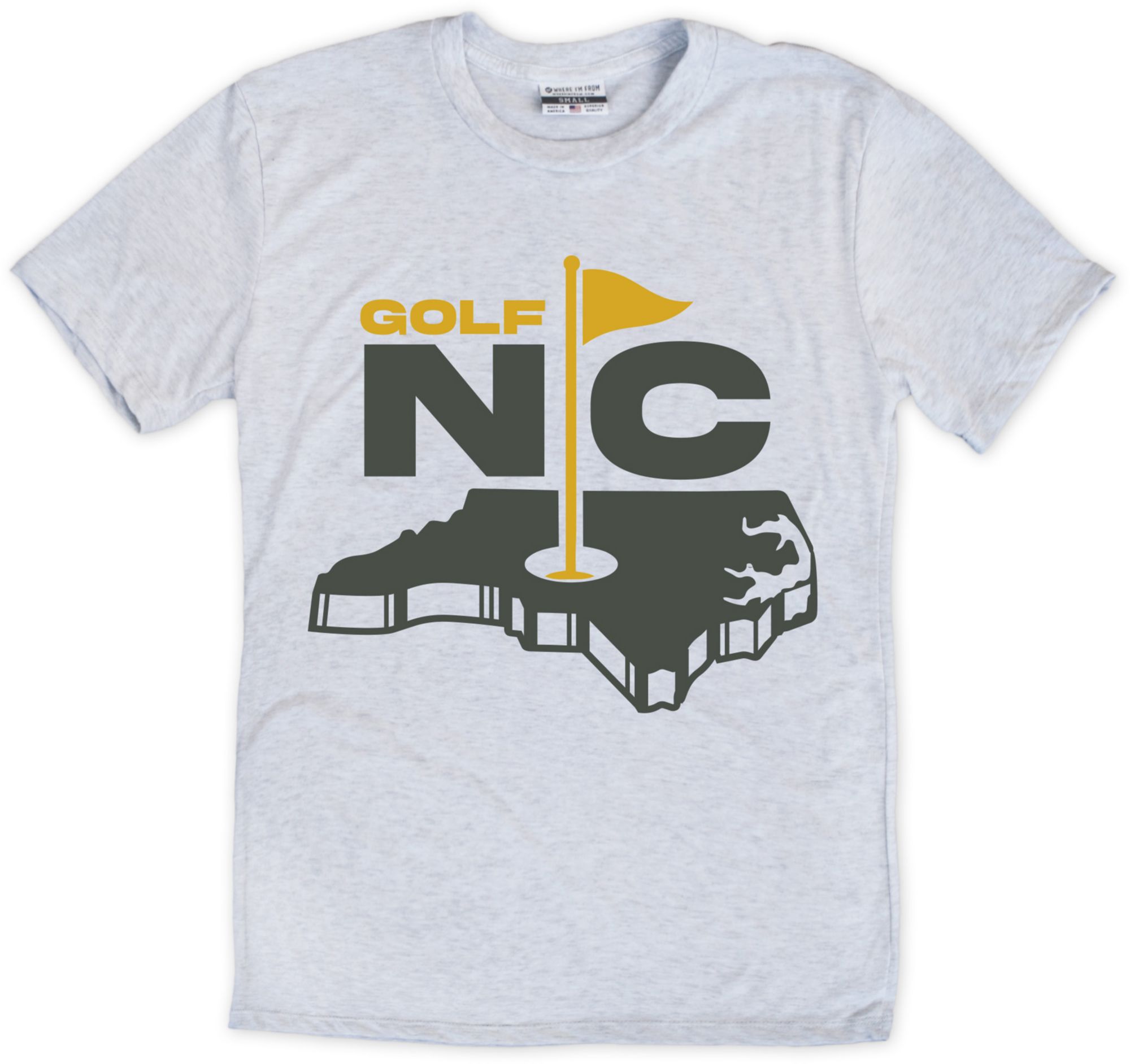 Where I'm From Adult North Carolina Golf NC Ash T-Shirt, Men's