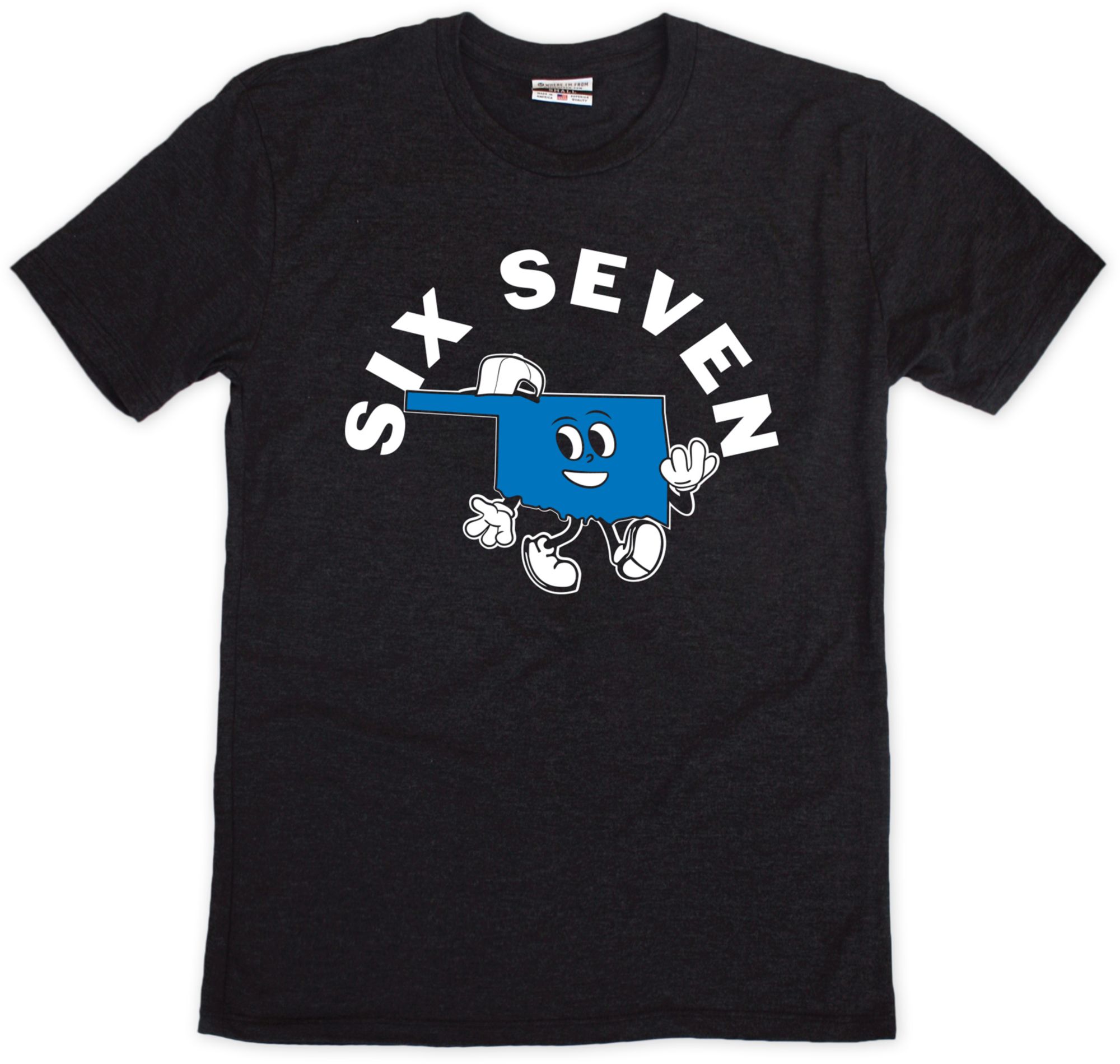 Where I'm From Adult Oklahoma City Black Six Seven T-Shirt