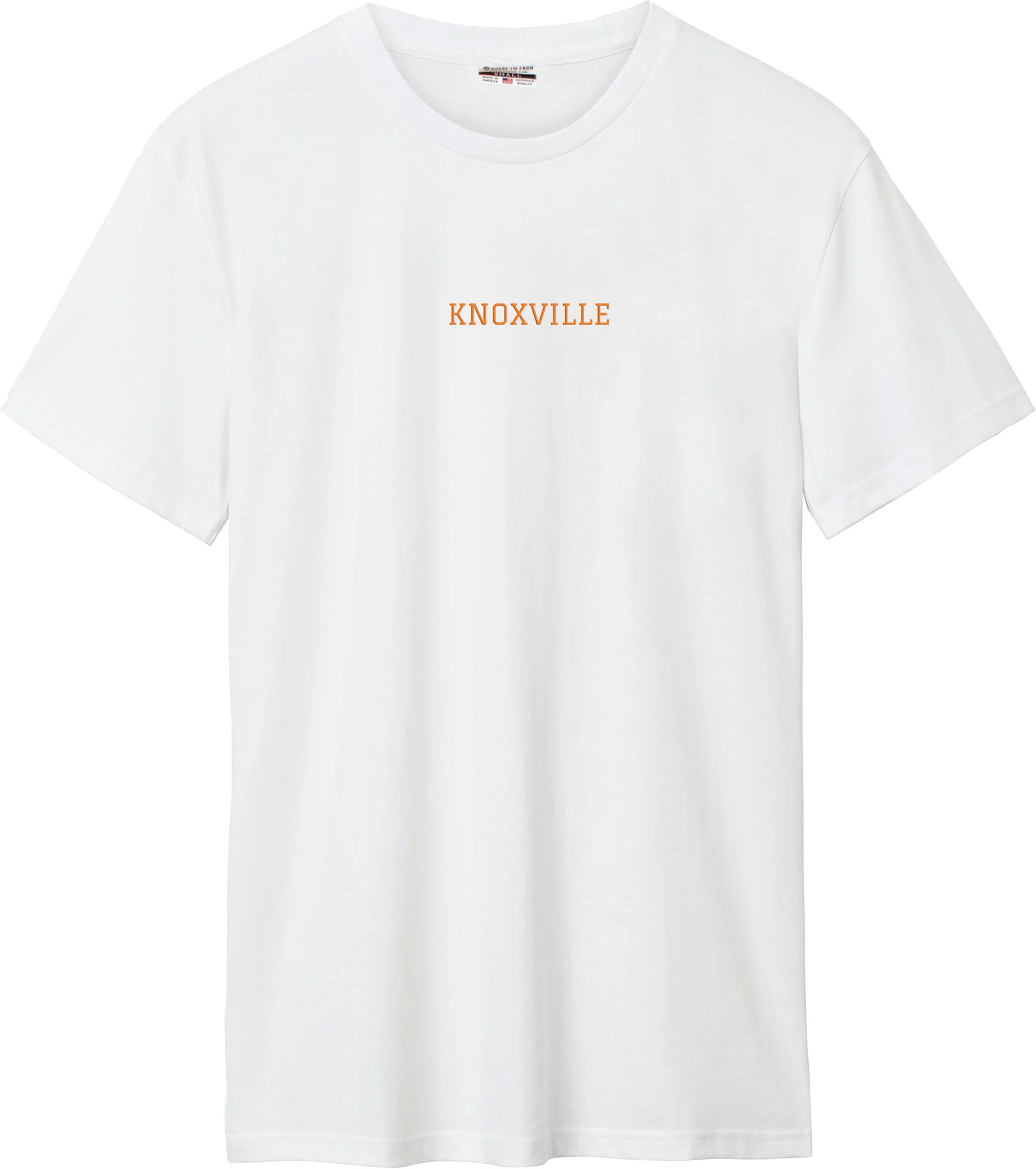 Where I'm From Adult Knoxville White Embroidered T-Shirt