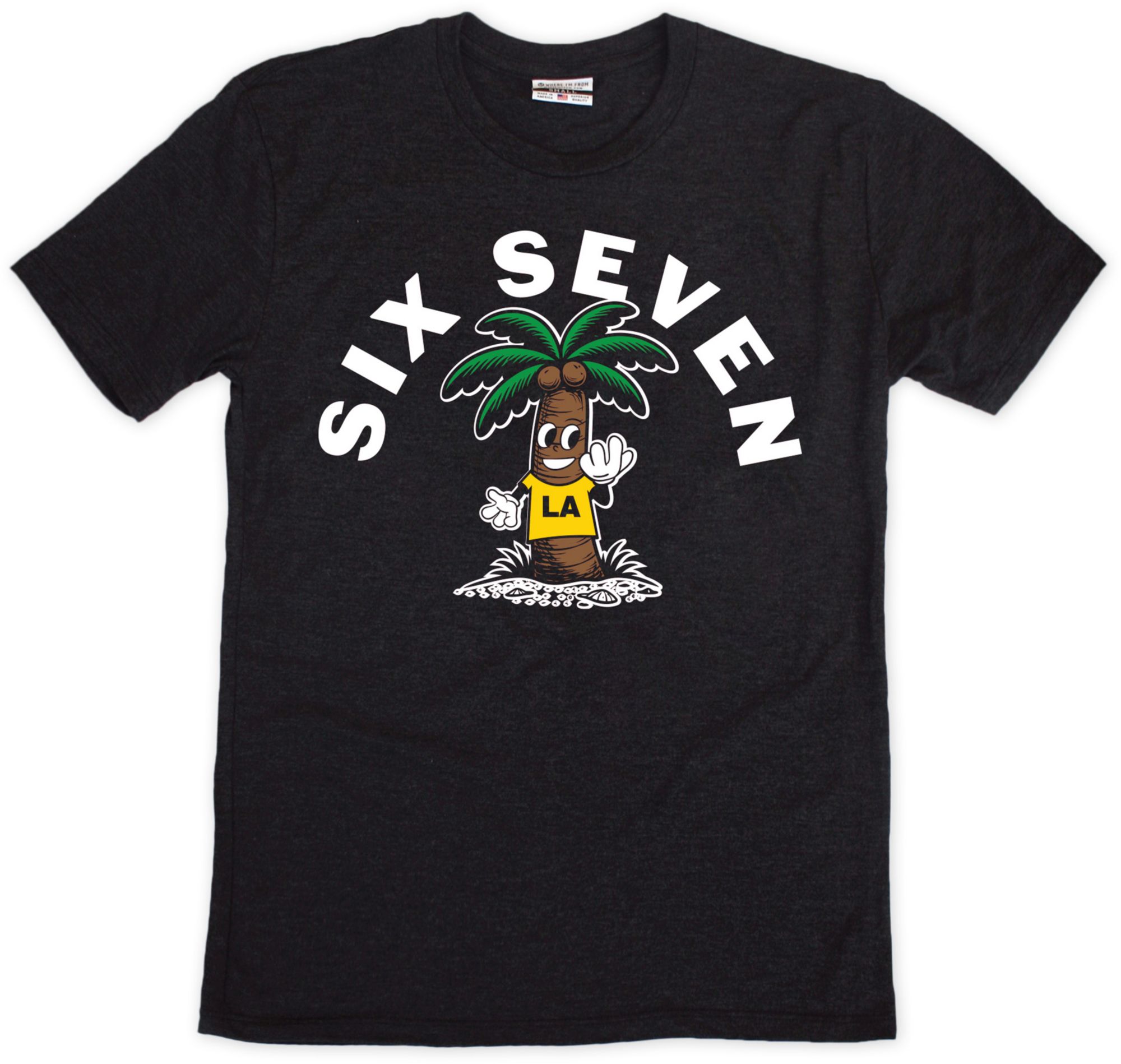 Where I'm From Adult Los Angeles Black Six Seven T-Shirt