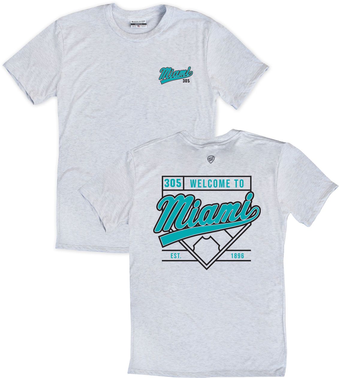 Where I'm From Adult Miami Ash Baseball T-Shirt