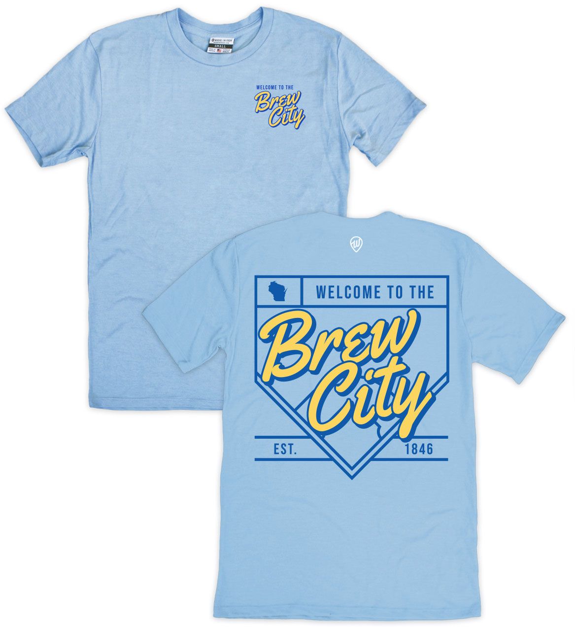 Where I'm From Adult Milwaukee Light Blue Baseball T-Shirt