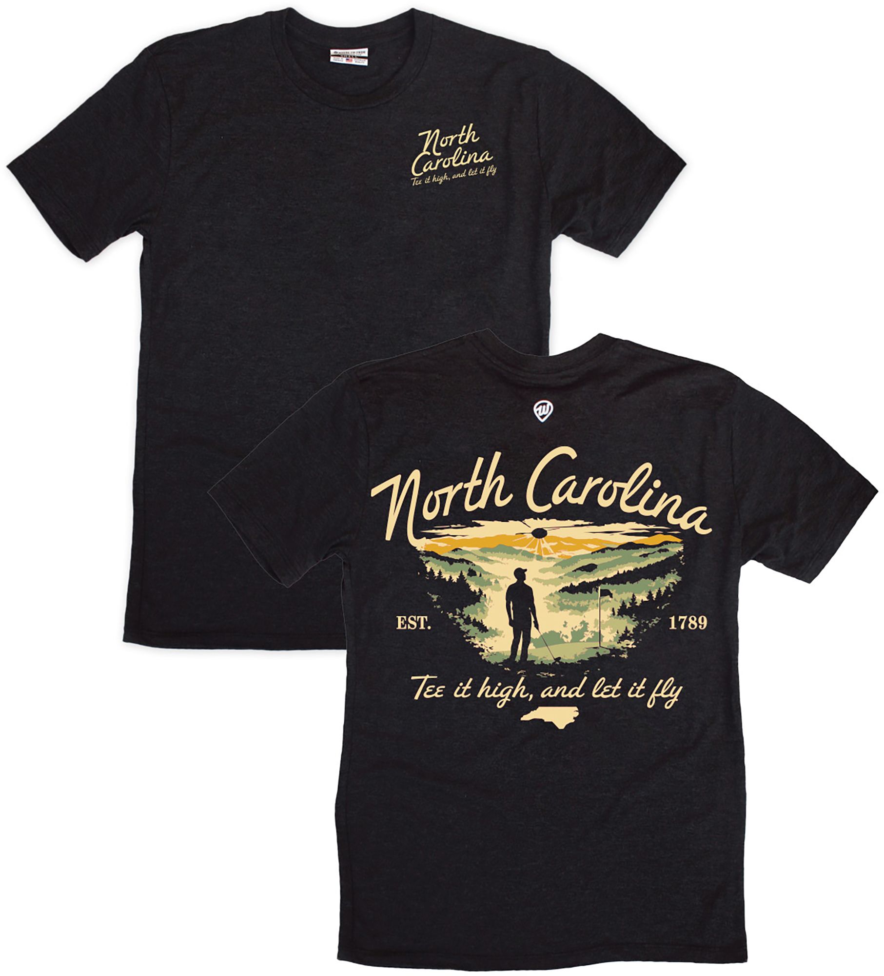 Where I'm From Adult North Carolina Tee High 2Hit Black T-Shirt
