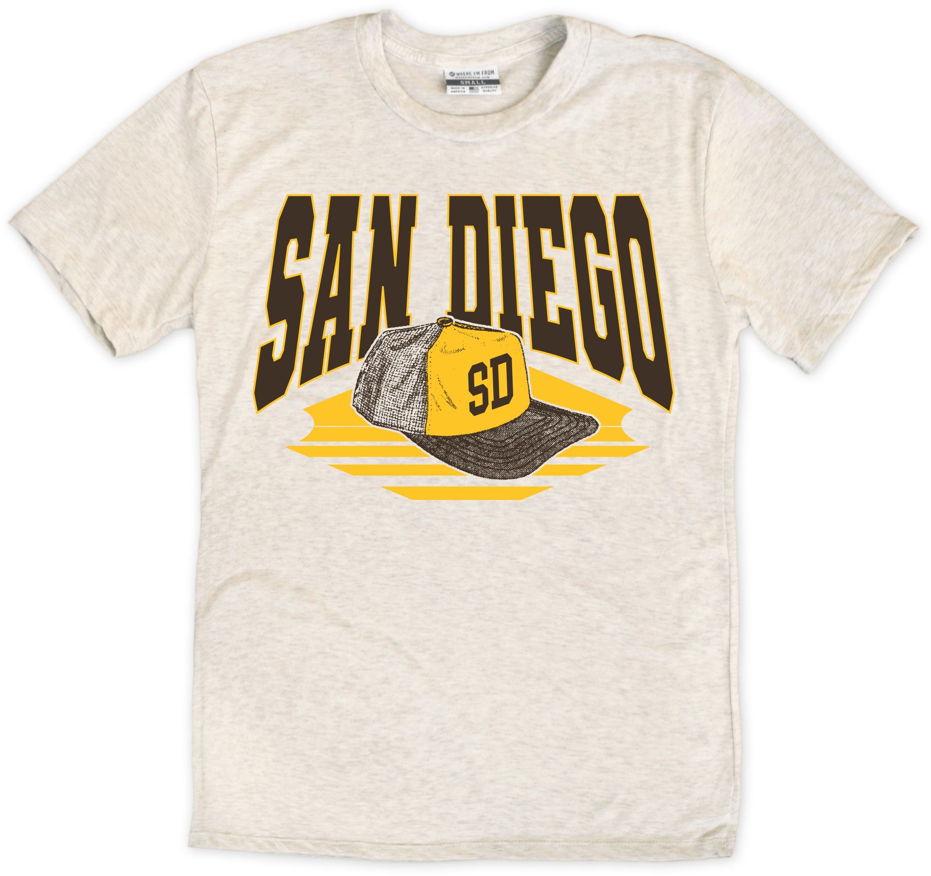 Where I'm From Adult San Diego Oatmeal Baseball T-Shirt