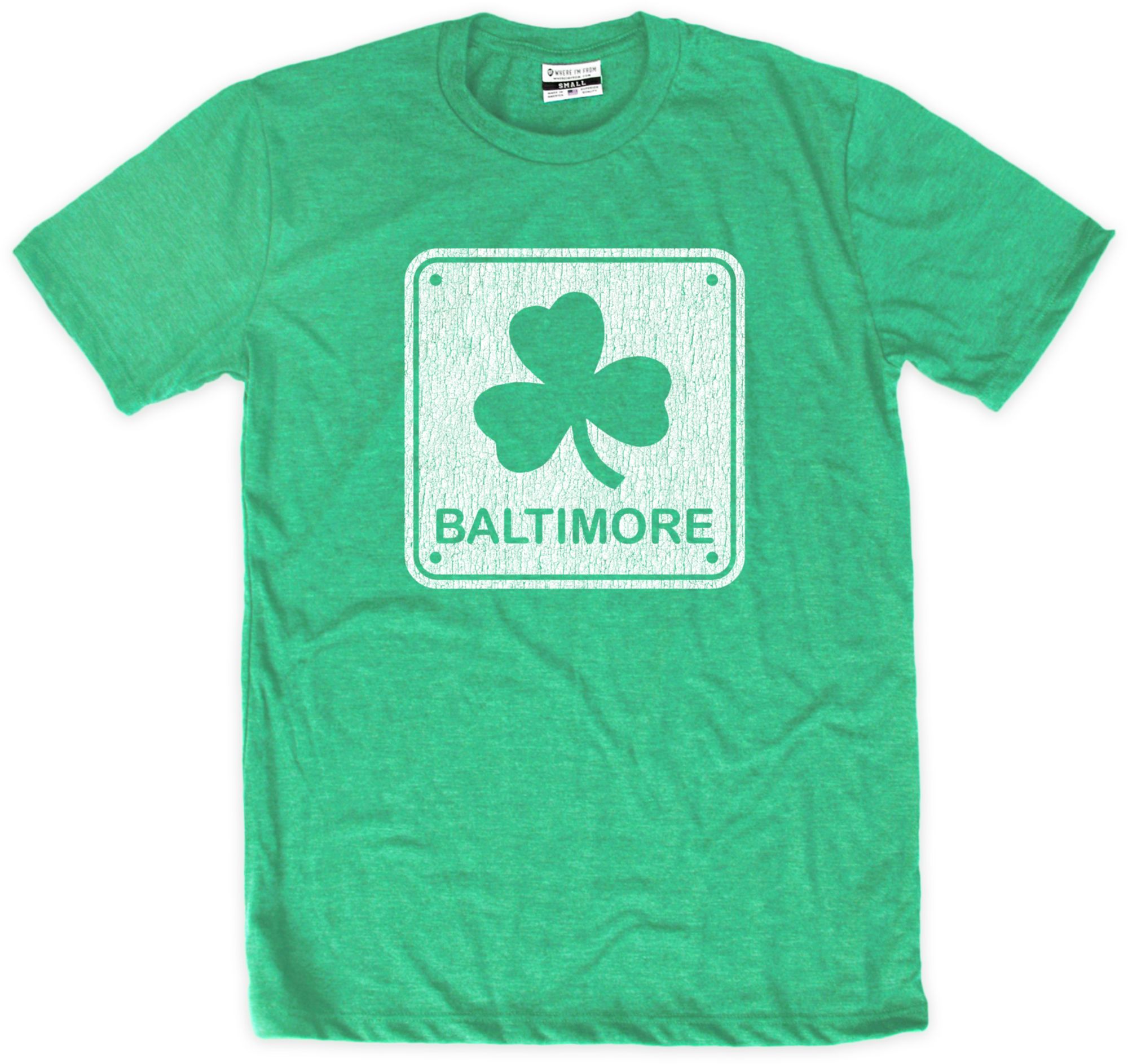 Where I'm From Adult Baltimore Block Kelly Green St. Patty's T-Shirt