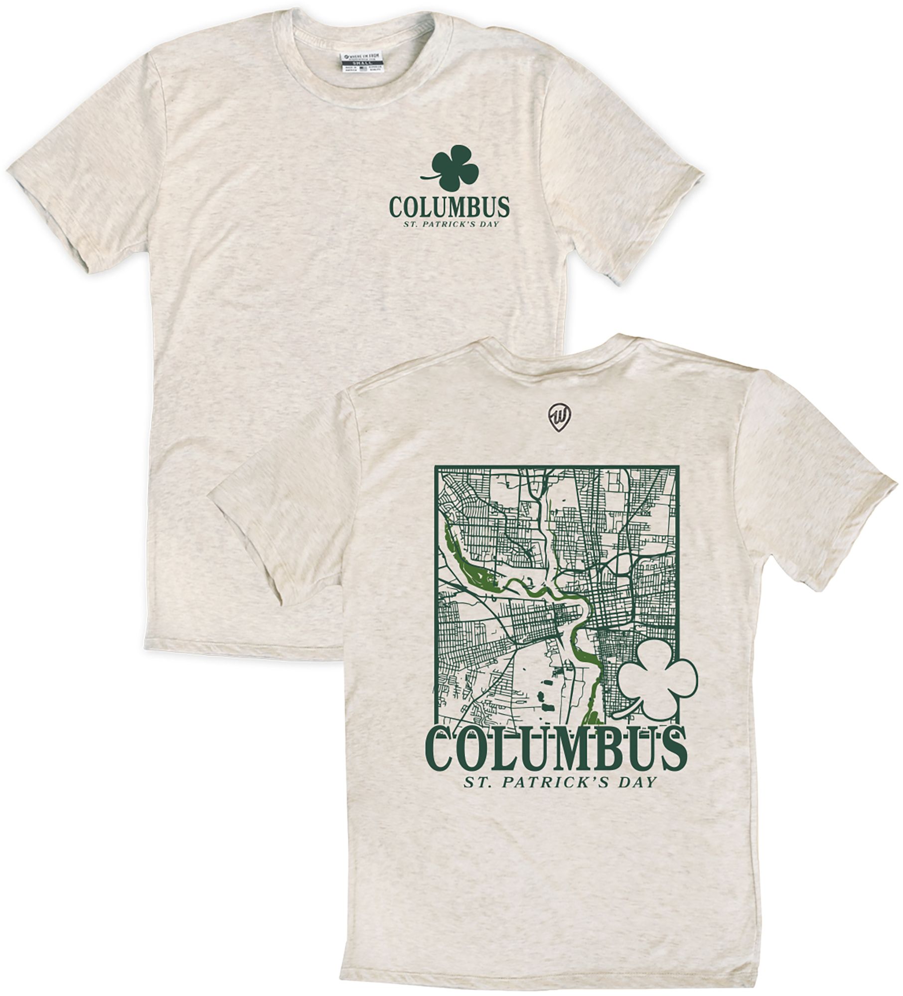 Where I'm From Adult Columbus St. Patrick's Day Oatmeal City 2 Hit T-Shirt